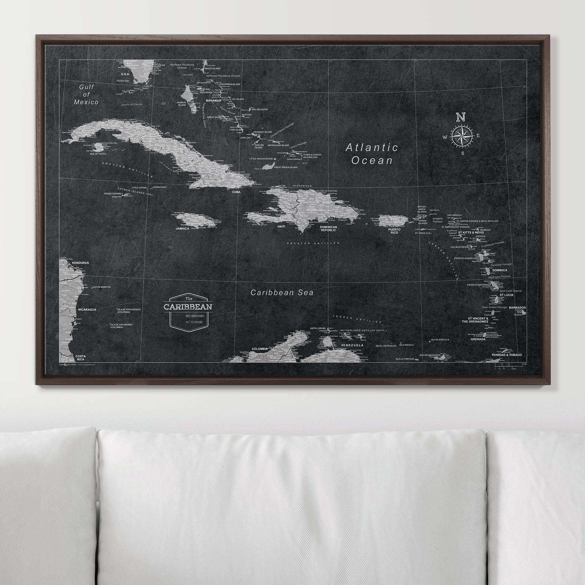 Push Pin Caribbean Map (Pin Board) - Desert Sunrise CM Pin Board