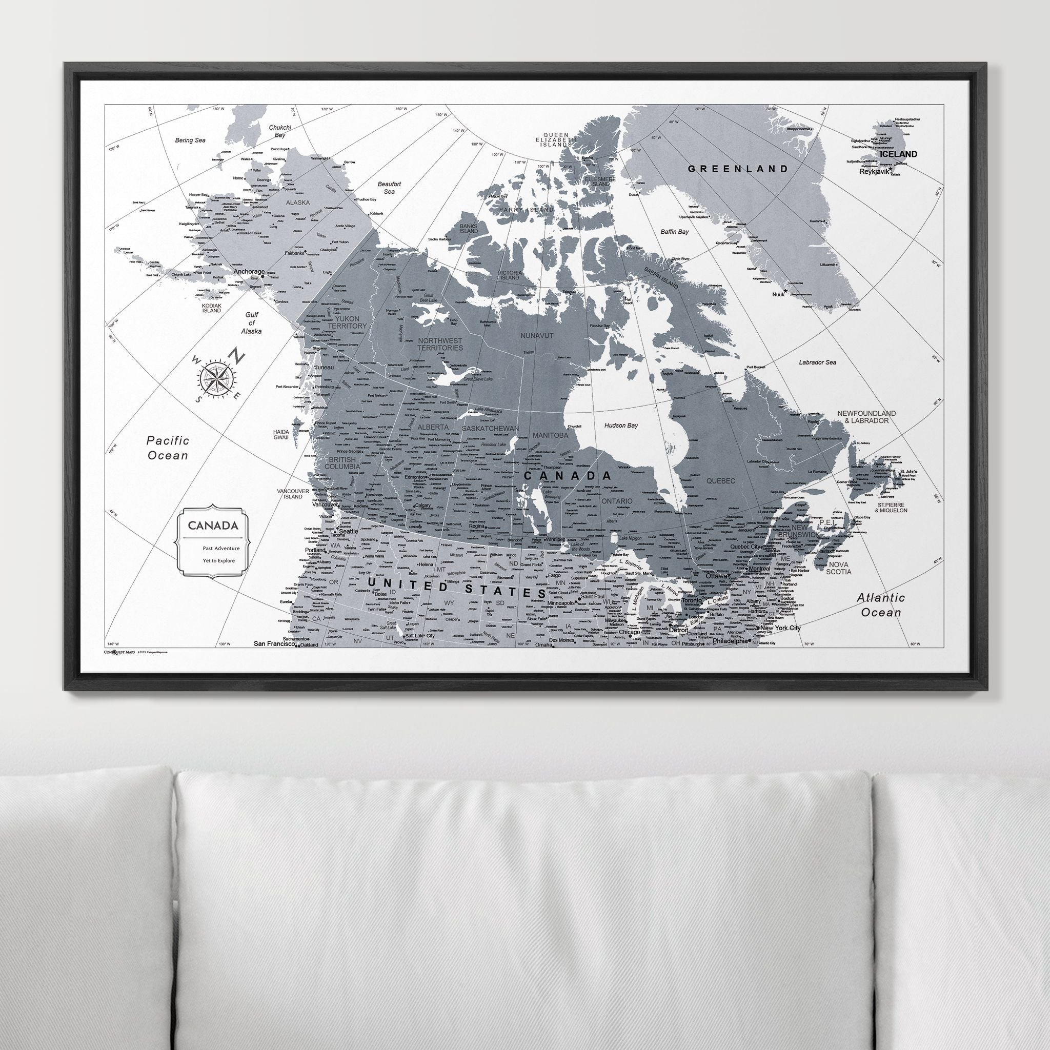 Push Pin Canada Map (Pin Board) - Dark Gray Color Splash CM Pin Board