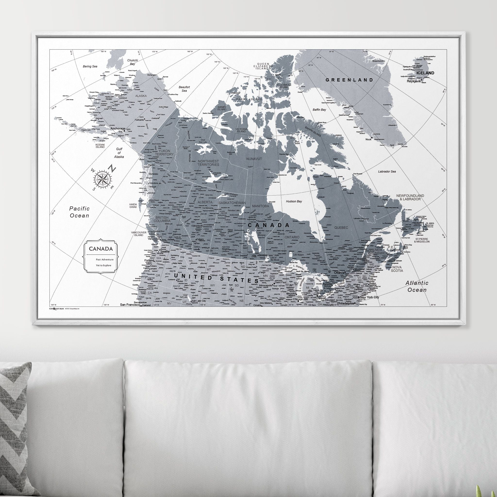 Push Pin Canada Map (Pin Board) - Dark Gray Color Splash CM Pin Board