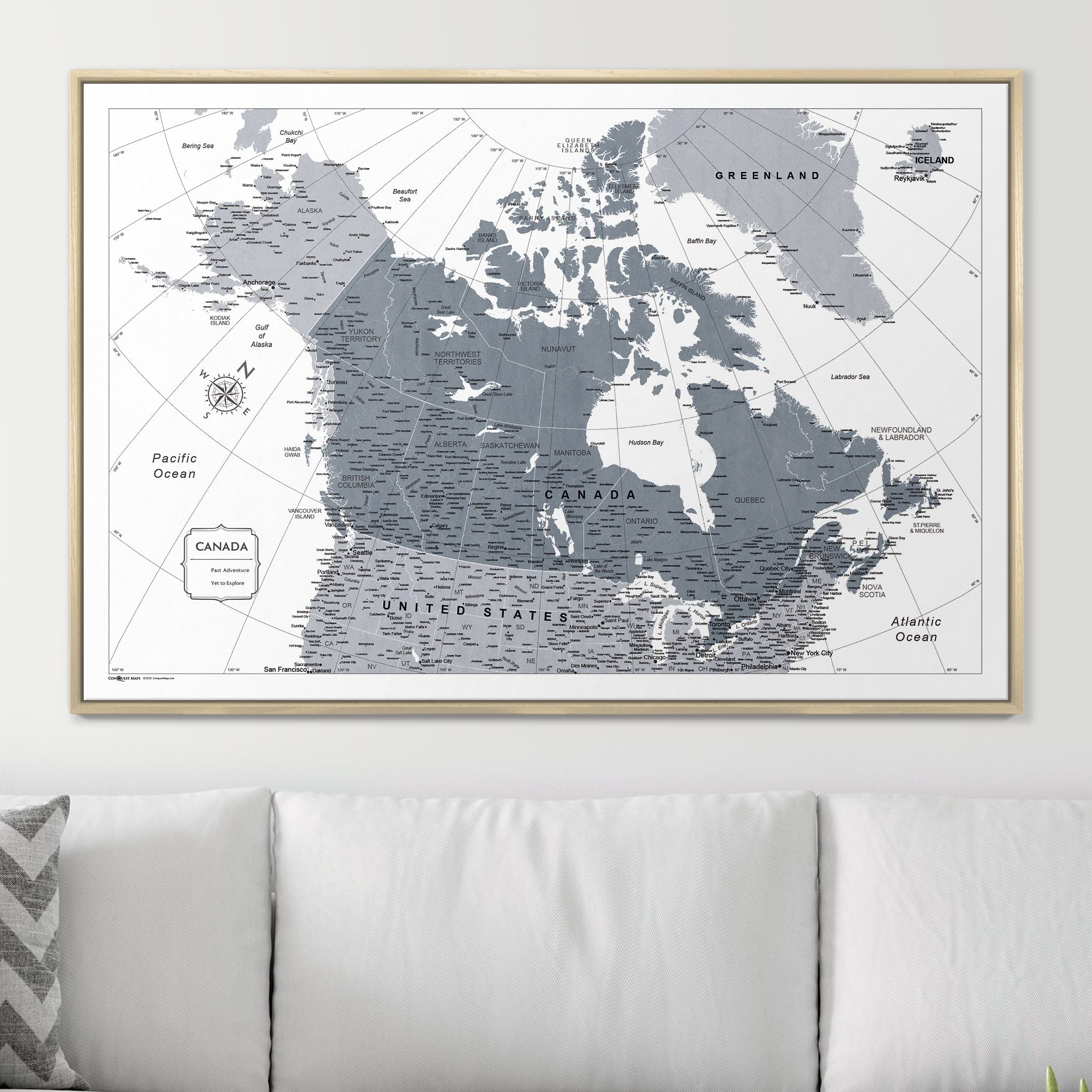 Push Pin Canada Map (Pin Board) - Dark Gray Color Splash CM Pin Board