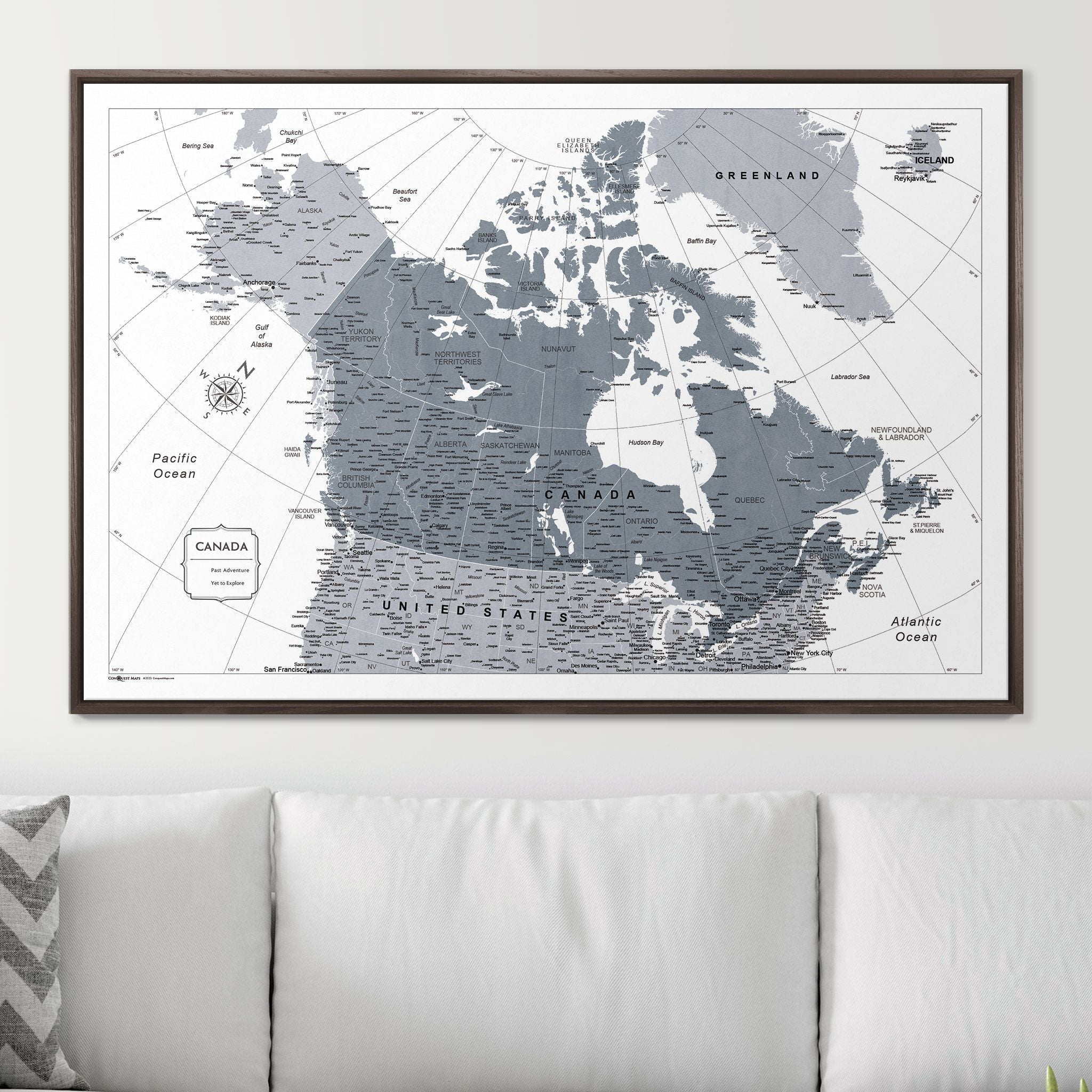 Push Pin Canada Map (Pin Board) - Dark Gray Color Splash CM Pin Board