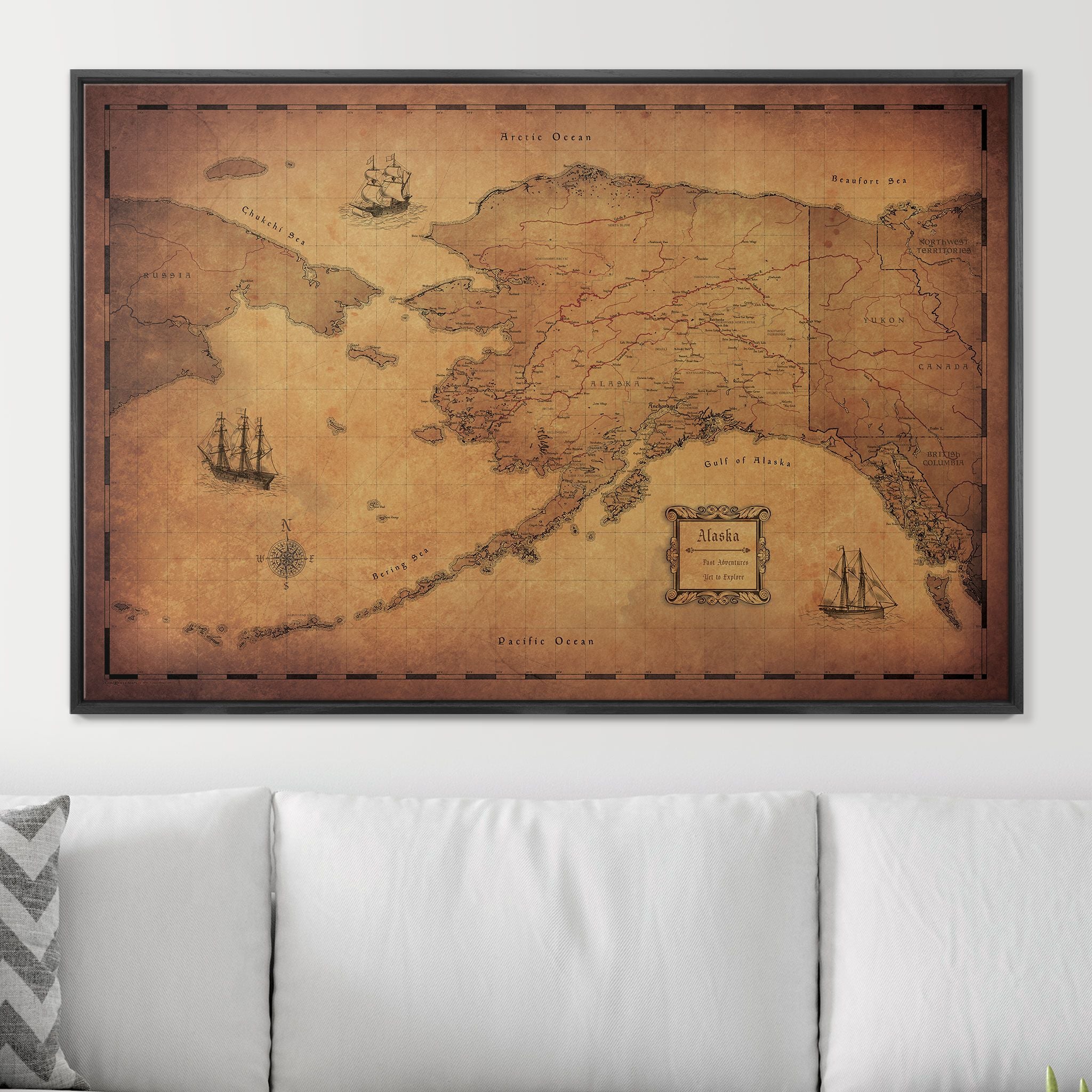 Push Pin Alaska Map (Pin Board) - Golden Aged CM Pin Board