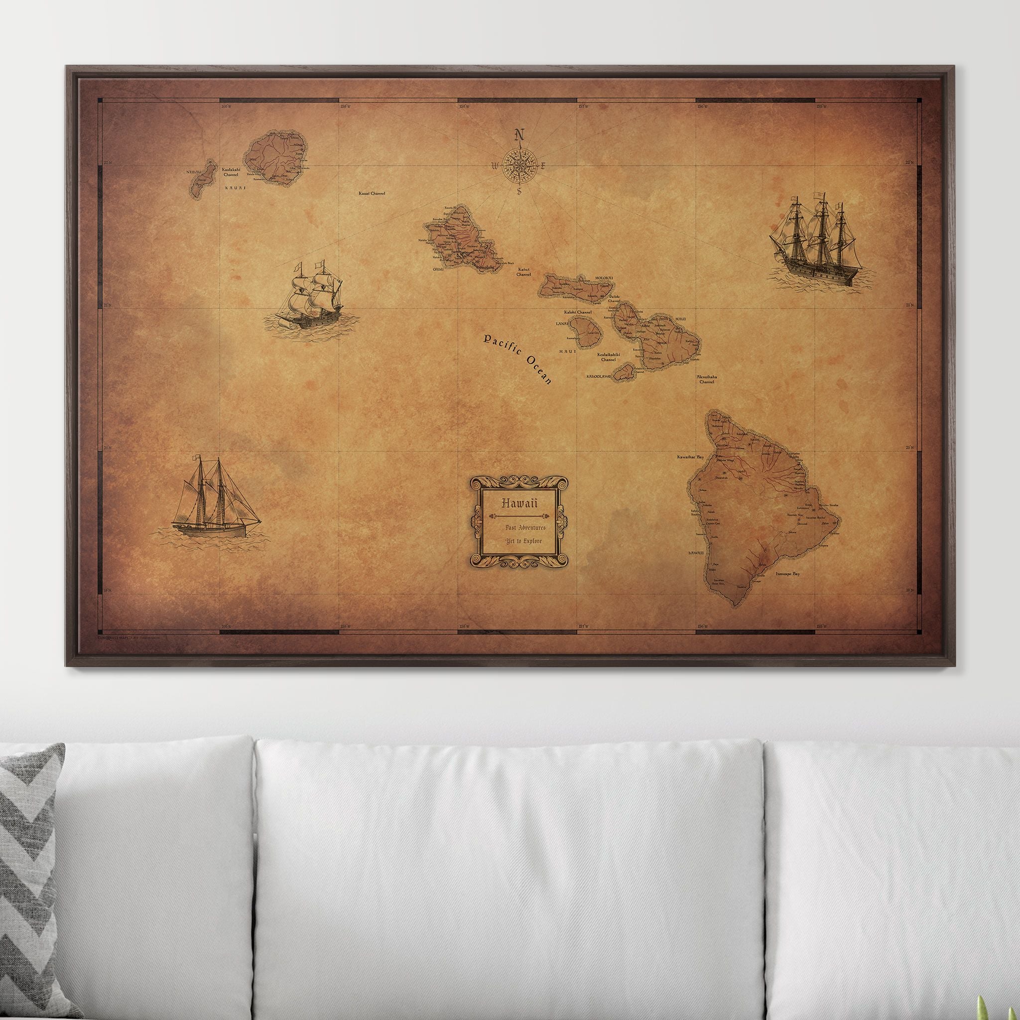 Push Pin Hawaii Map (Pin Board) - Golden Aged CM Pin Board