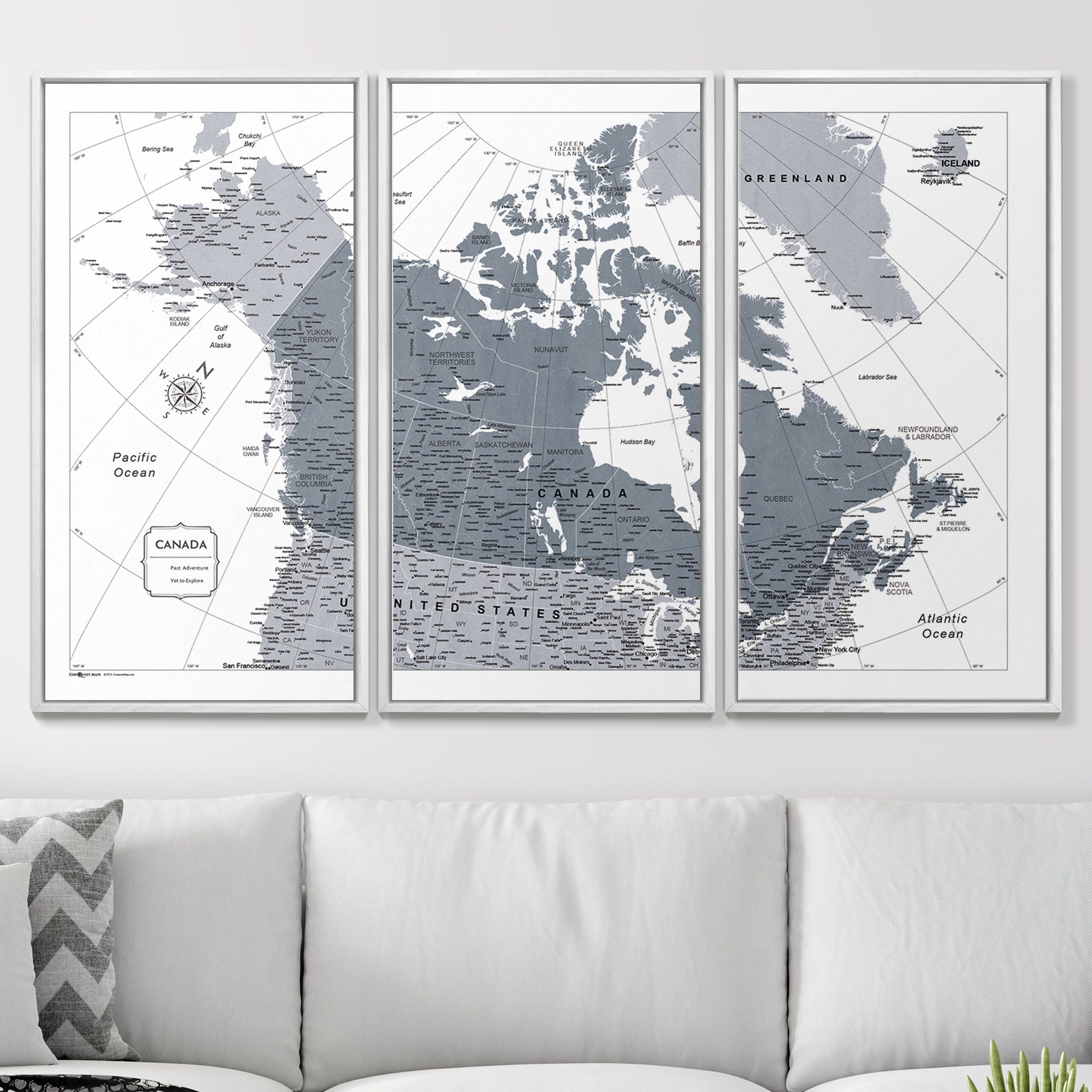 Push Pin Canada Map (Pin Board) - Dark Gray Color Splash CM Pin Board