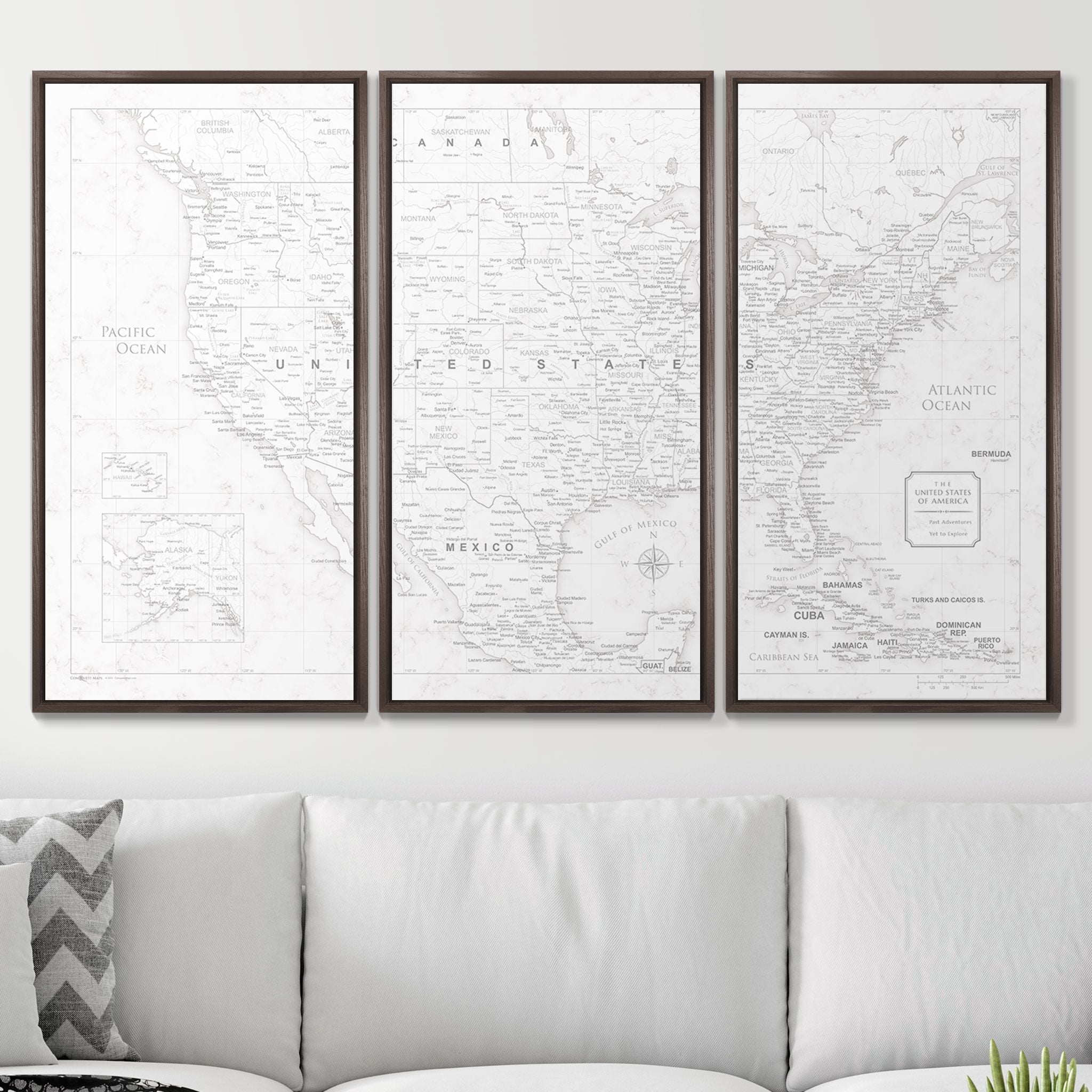 Push Pin USA Map (Pin Board) - Classic Marble CM Pin Board