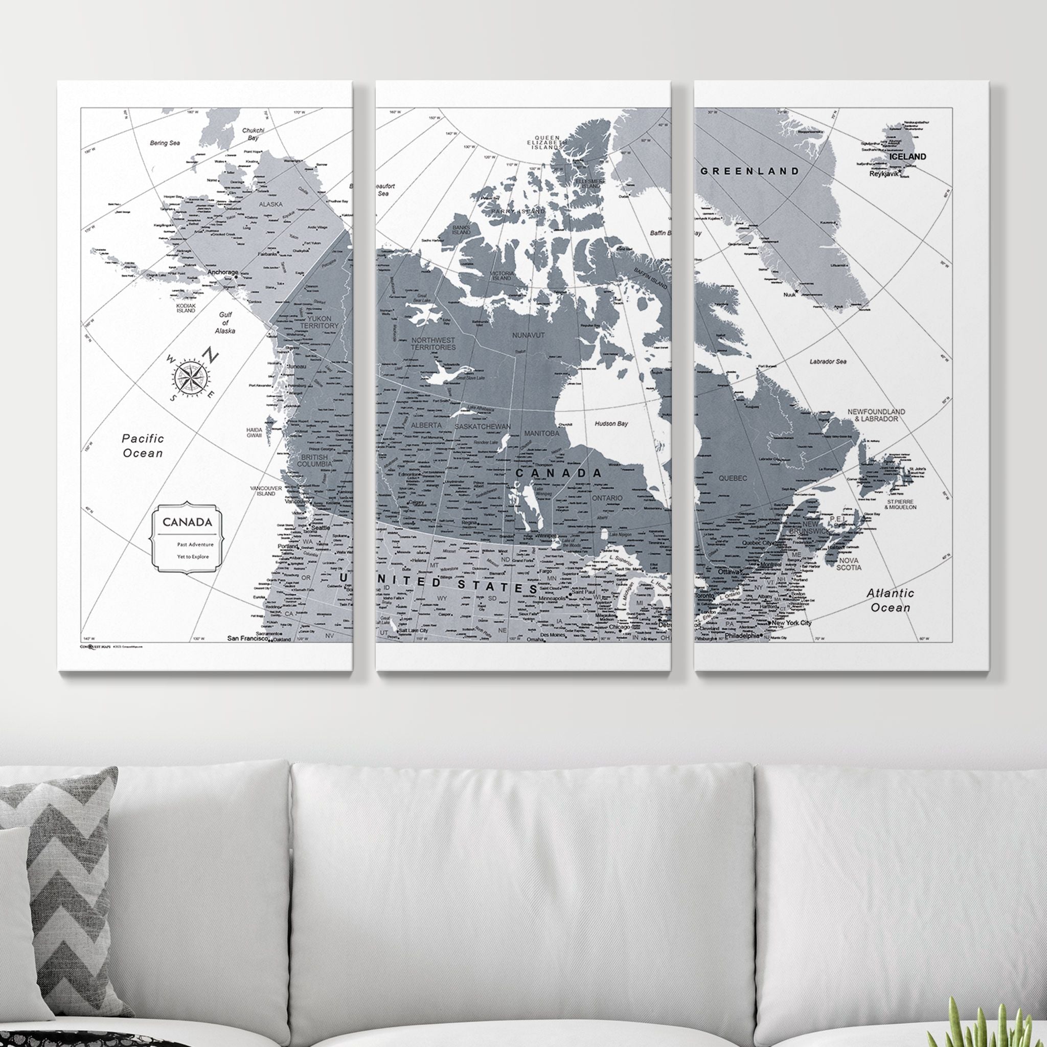 Push Pin Canada Map (Pin Board) - Dark Gray Color Splash CM Pin Board