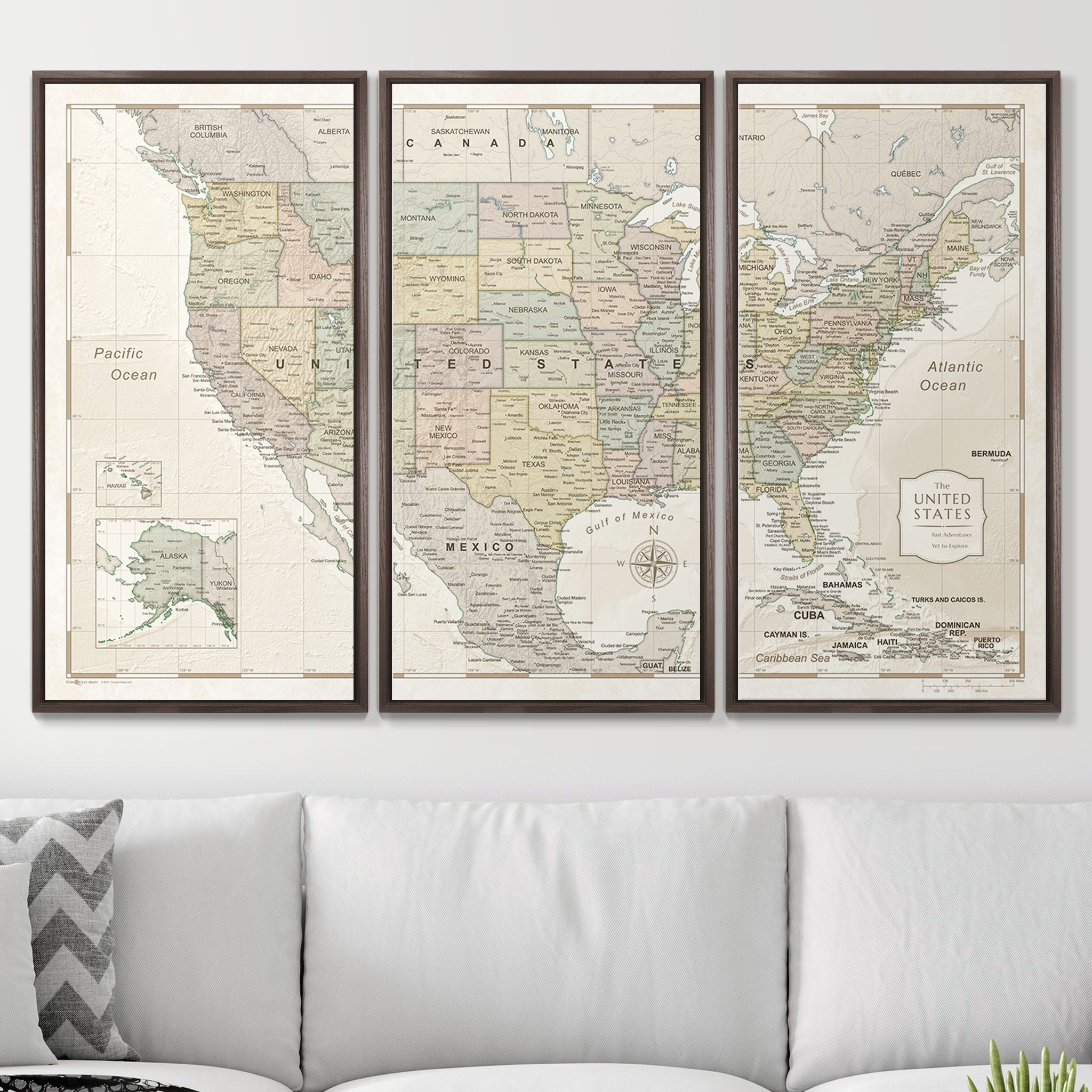 Push Pin USA Map (Pin Board) - Desert Sunrise - Overstock Sale CM Pin Board