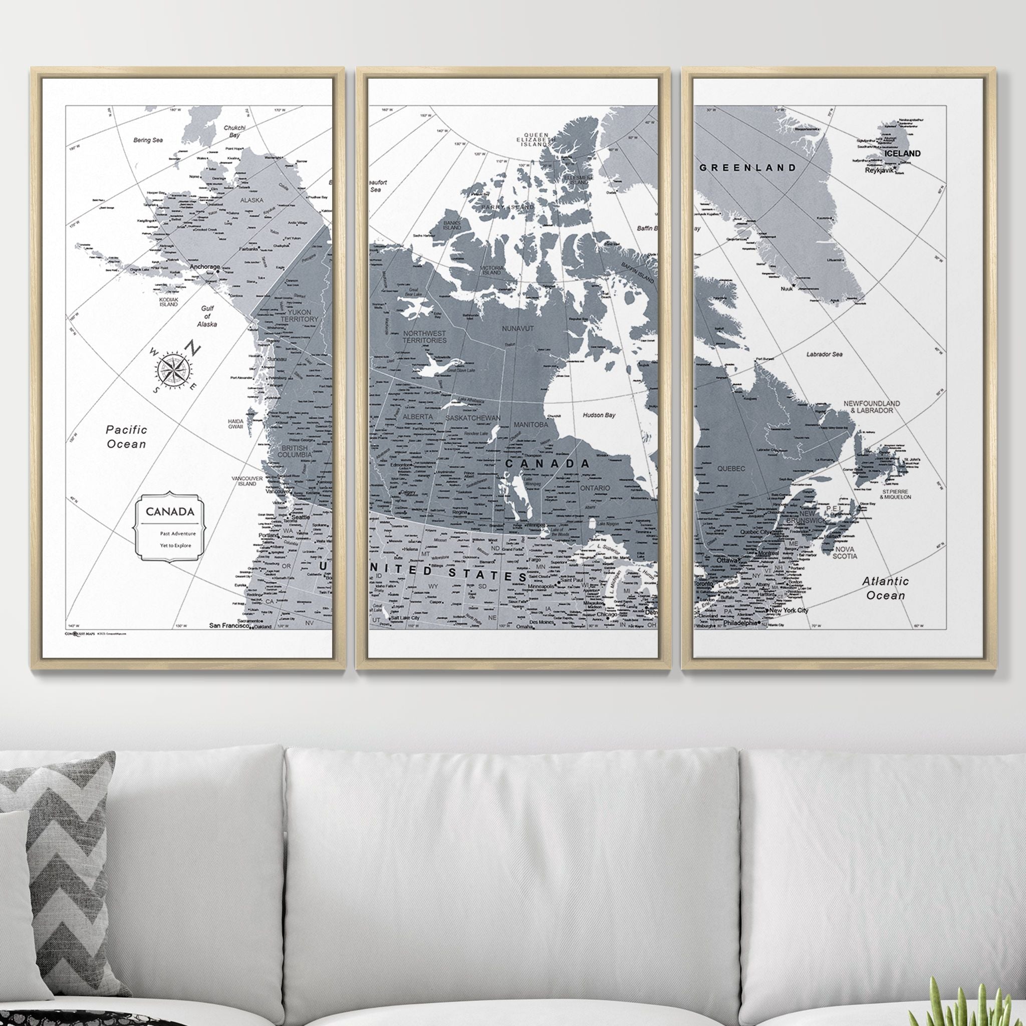 Push Pin Canada Map (Pin Board) - Dark Gray Color Splash CM Pin Board