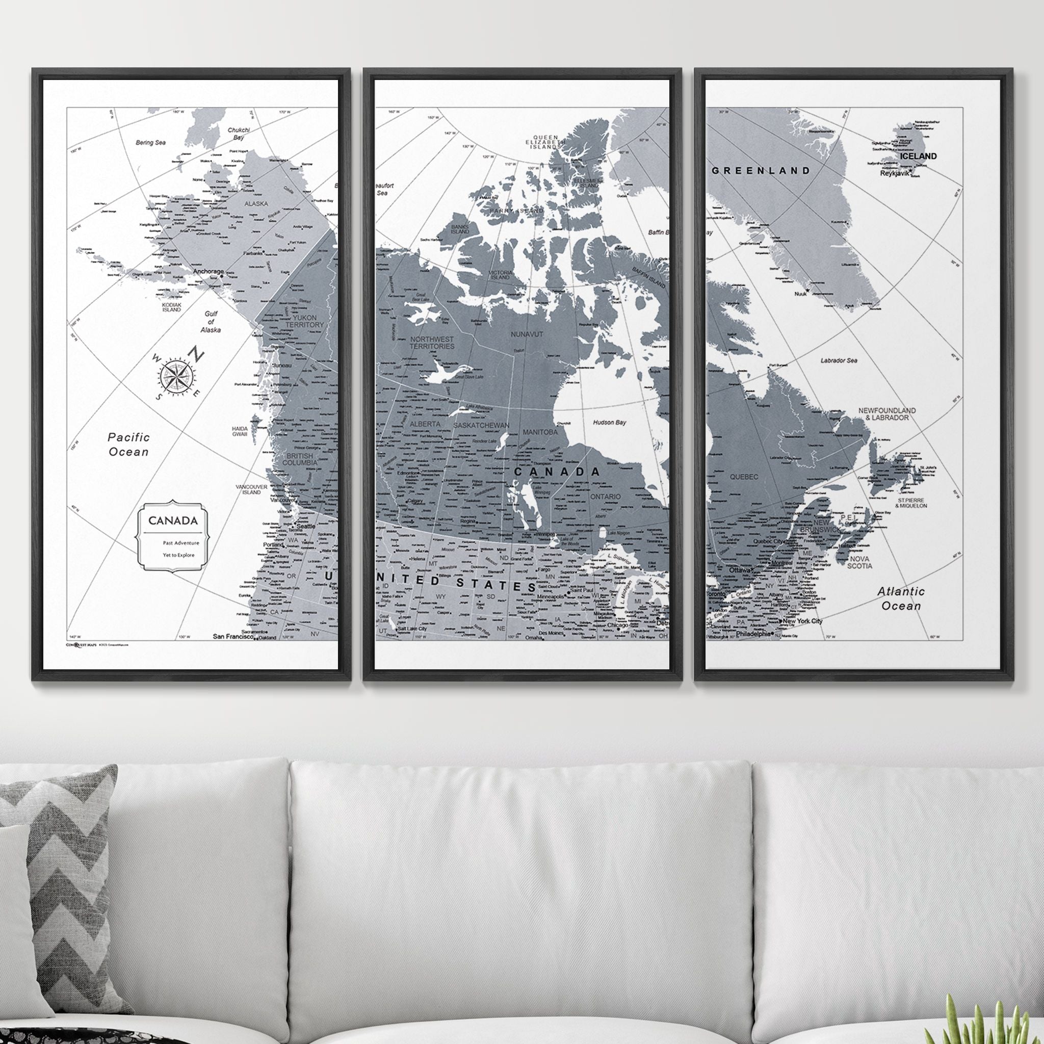 Push Pin Canada Map (Pin Board) - Dark Gray Color Splash CM Pin Board