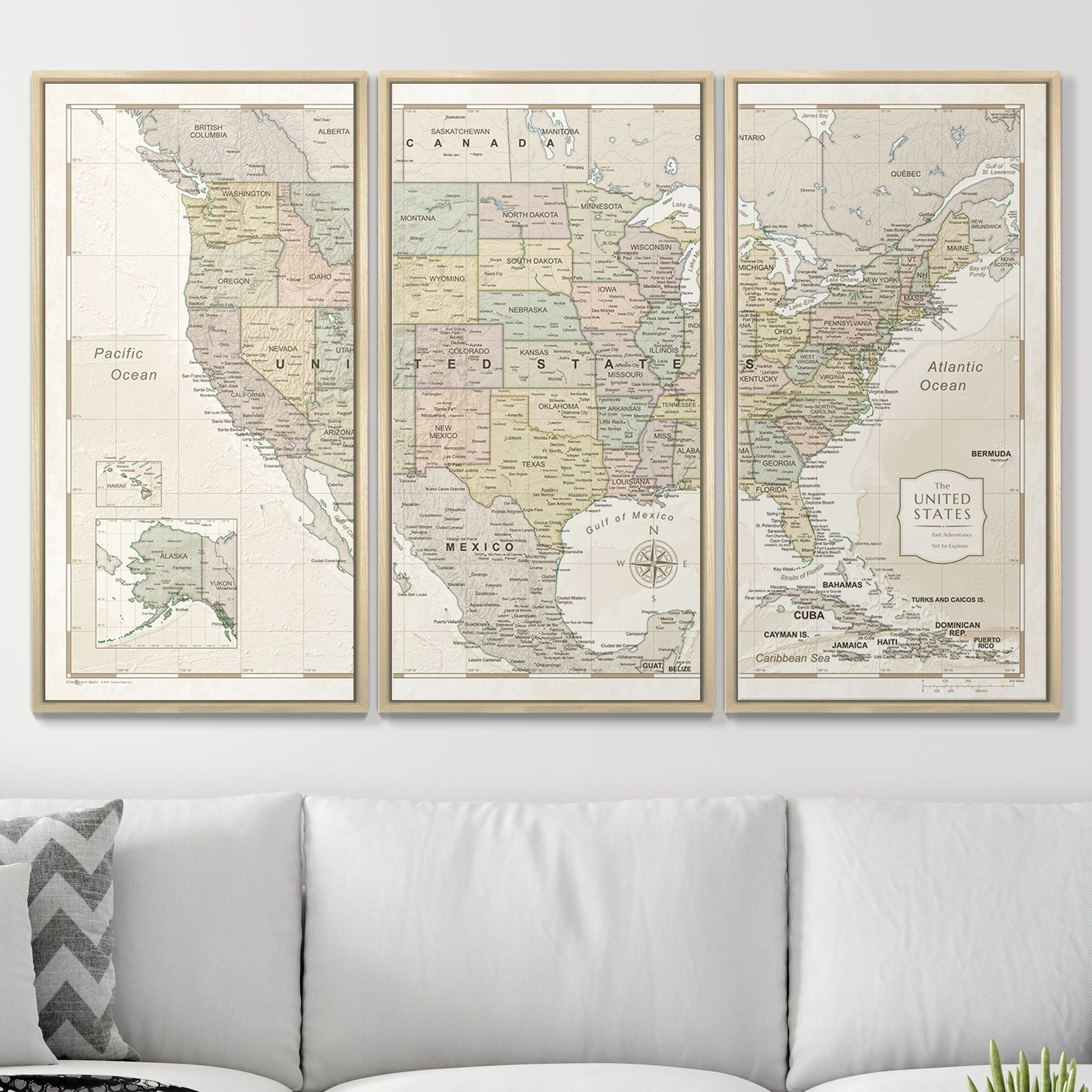 Push Pin USA Map (Pin Board) - Desert Sunrise - Overstock Sale CM Pin Board