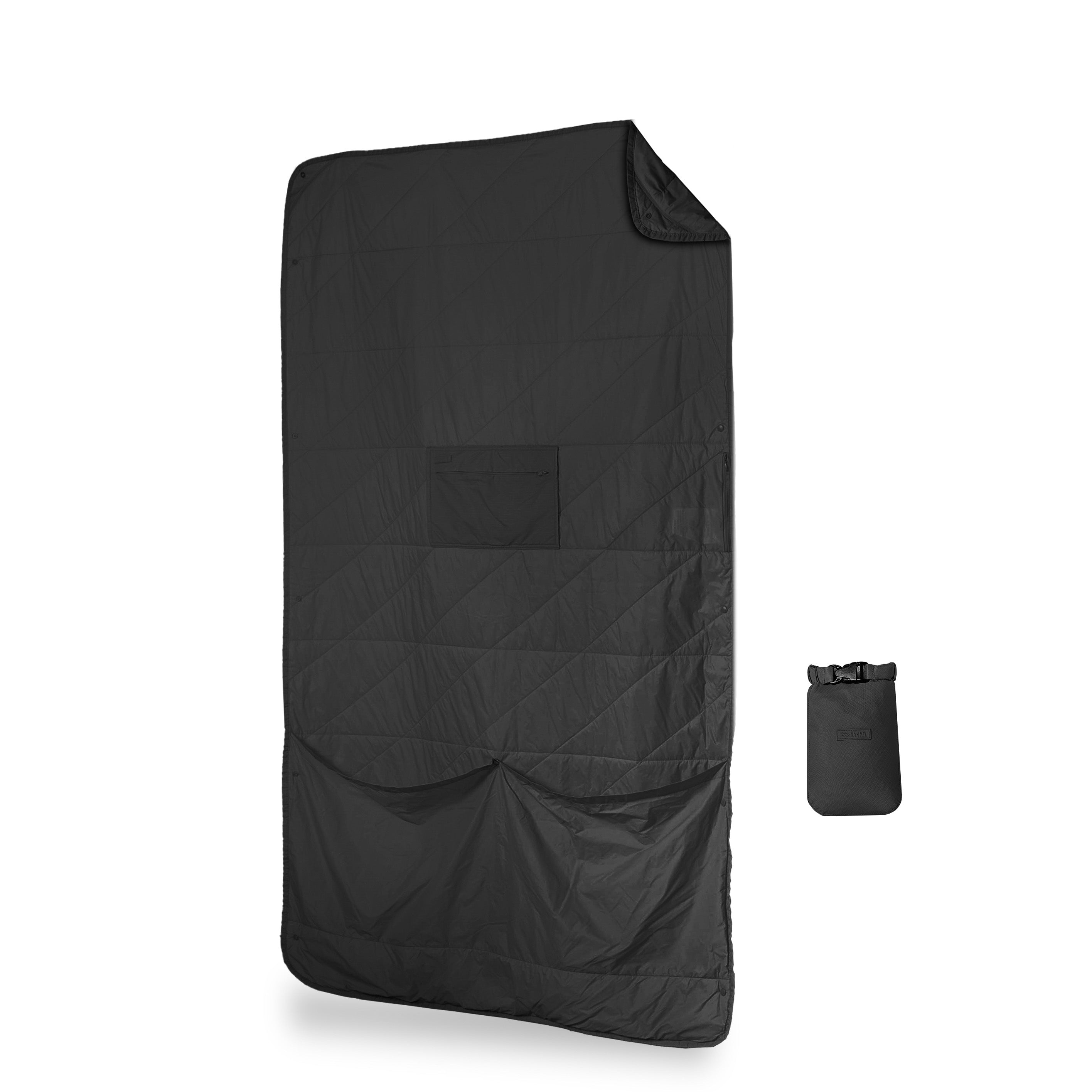 Layover™ Travel Blanket - Packable & Puffy | Black Gravel