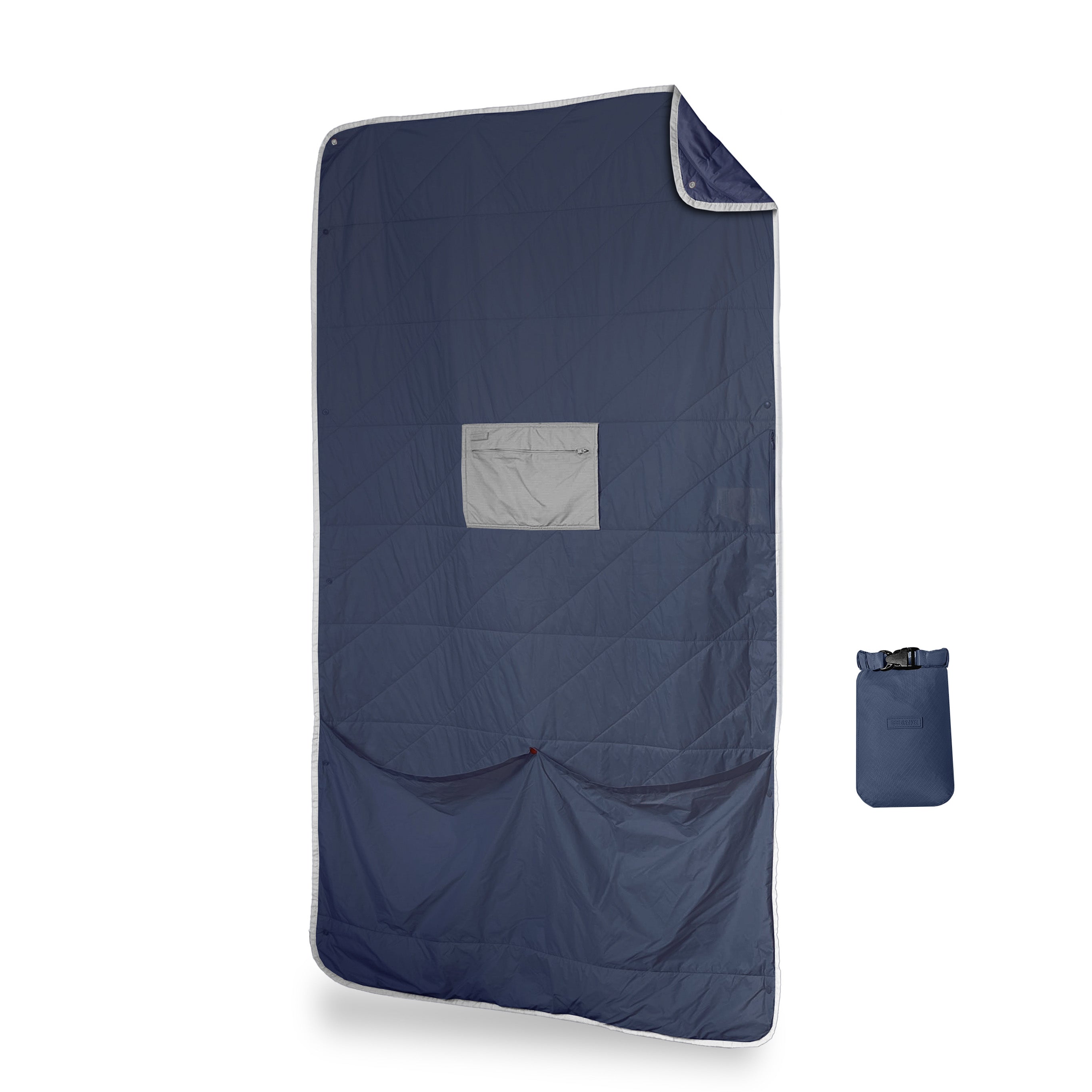 Layover™ Travel Blanket - Packable & Puffy | Blue Gravel