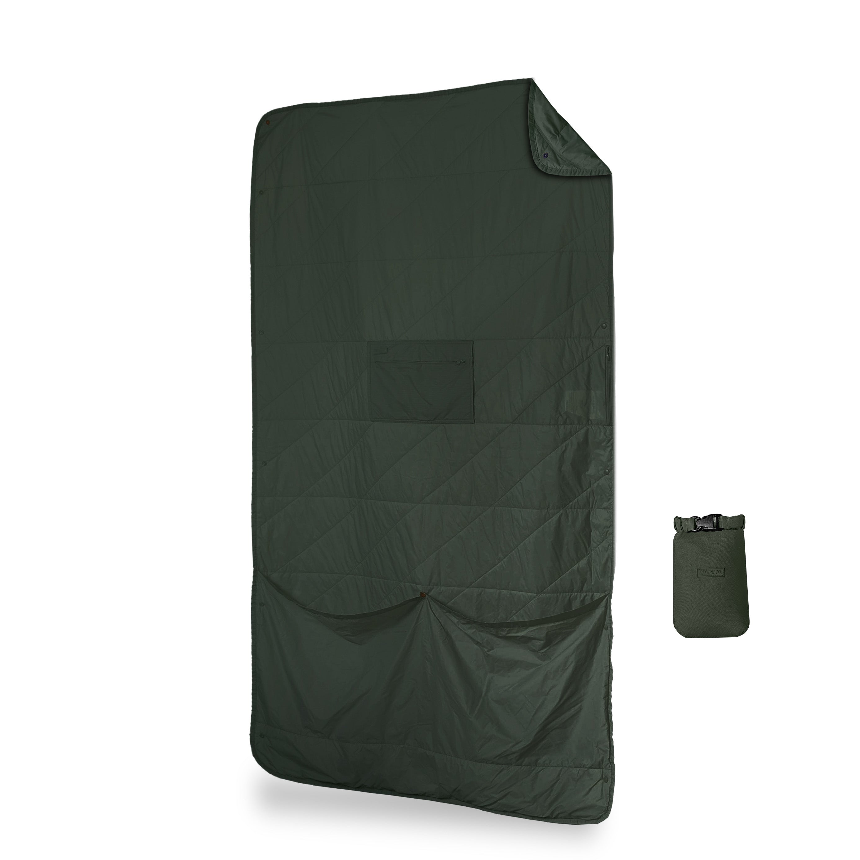 Layover™ Travel Blanket - Packable & Puffy | Spruce Gravel