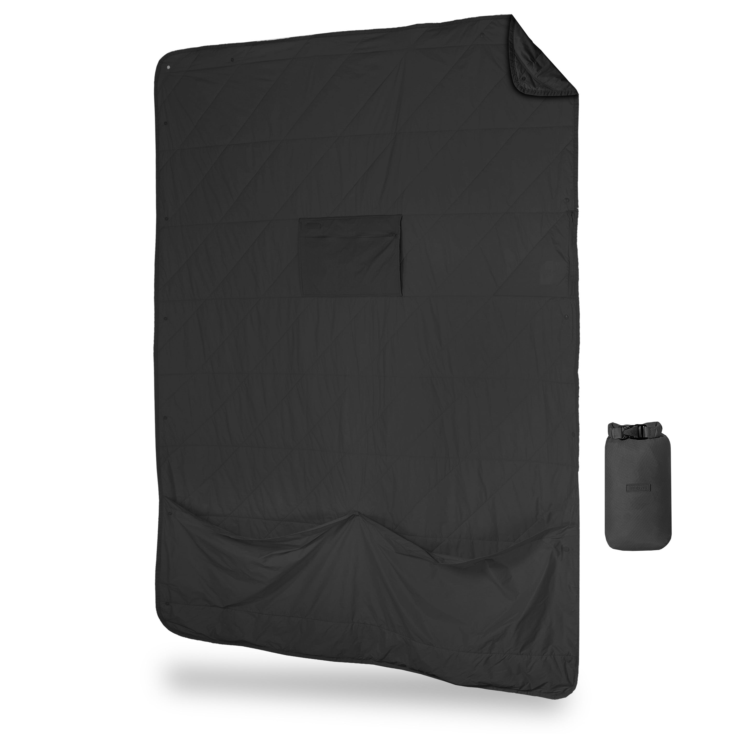 Layover™ XL Travel Blanket - Packable & Puffy | Black Gravel
