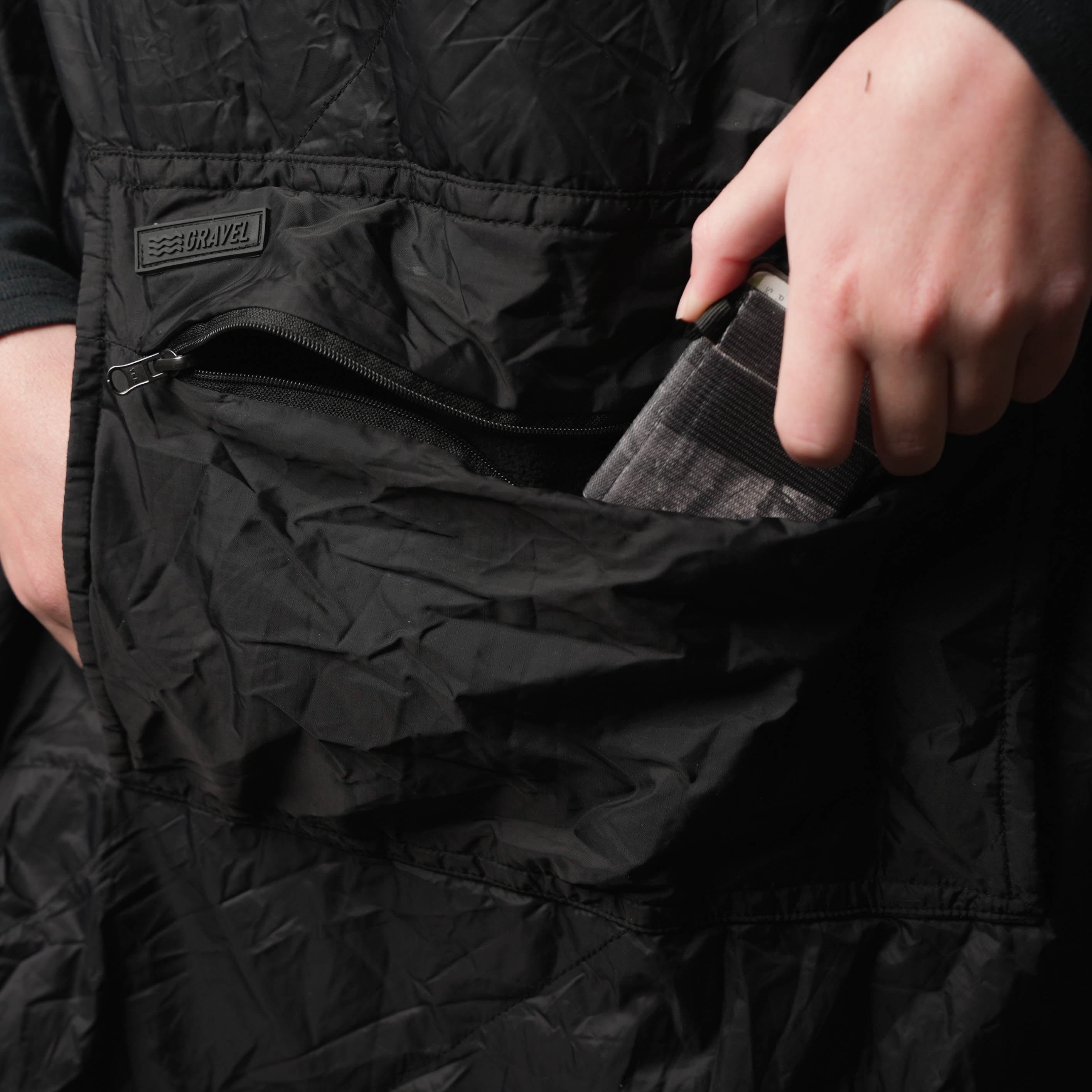 Layover™ XL Travel Blanket - Packable & Puffy | Black Gravel