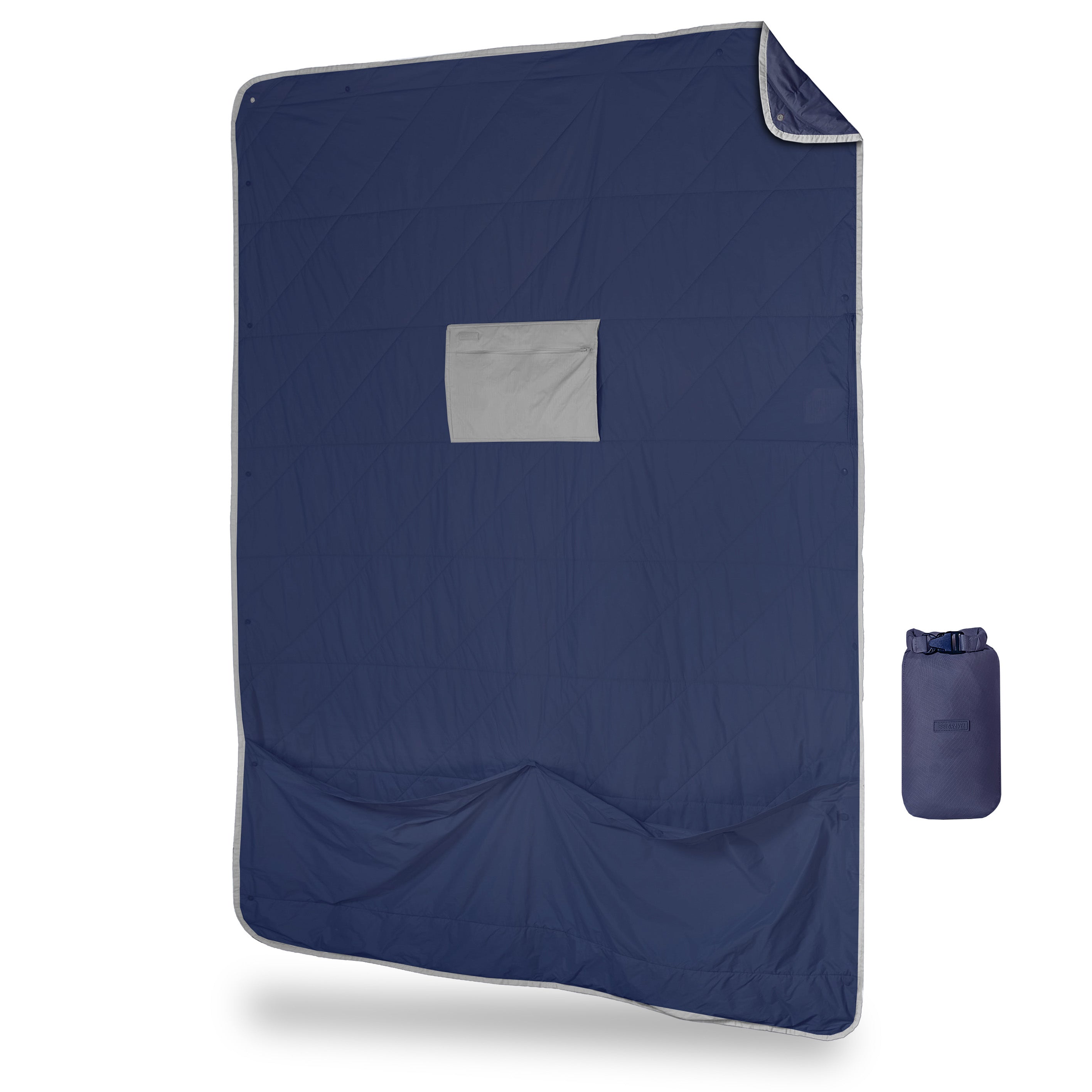 Layover™ XL Travel Blanket - Packable & Puffy | Blue Gravel