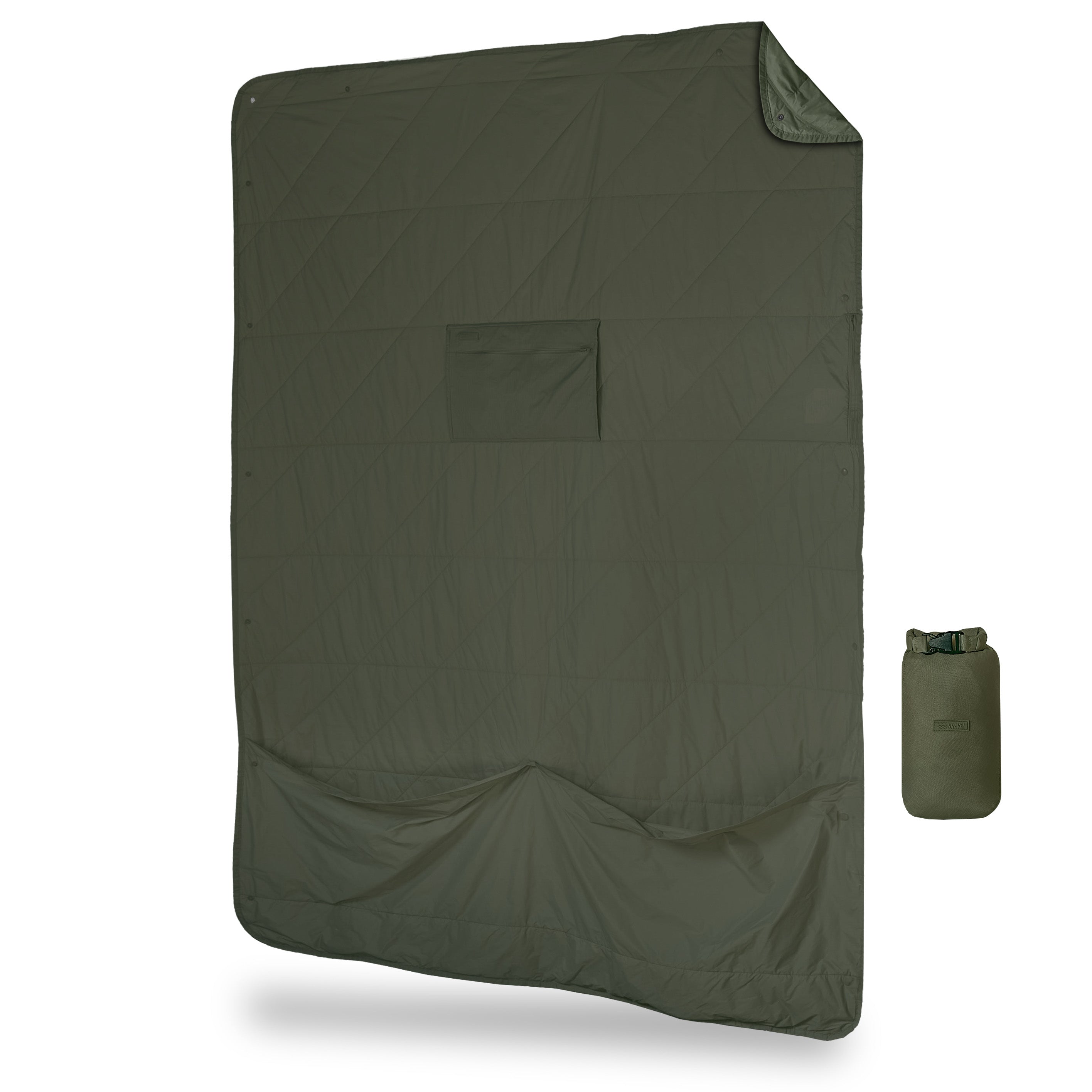 Layover™ XL Travel Blanket - Packable & Puffy | Spruce Gravel