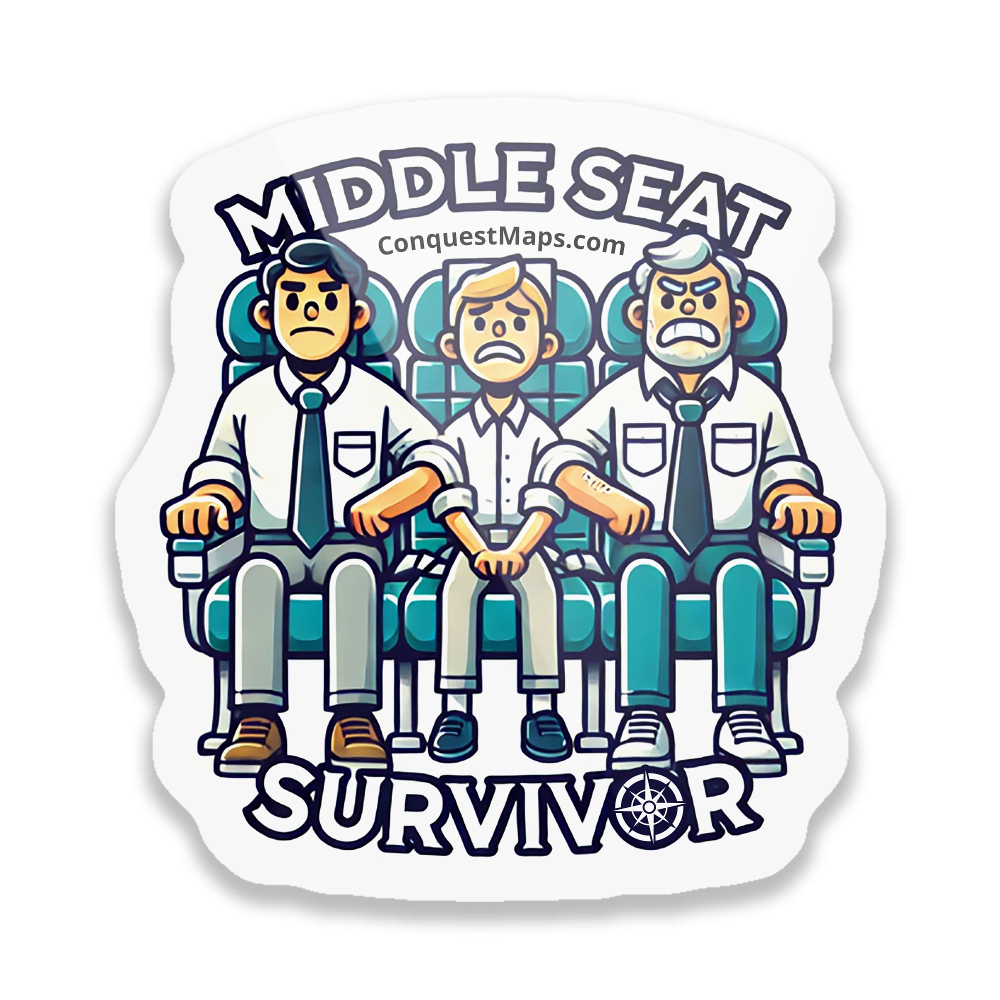 "Middle Seat Survivor" Travel Personality Sticker