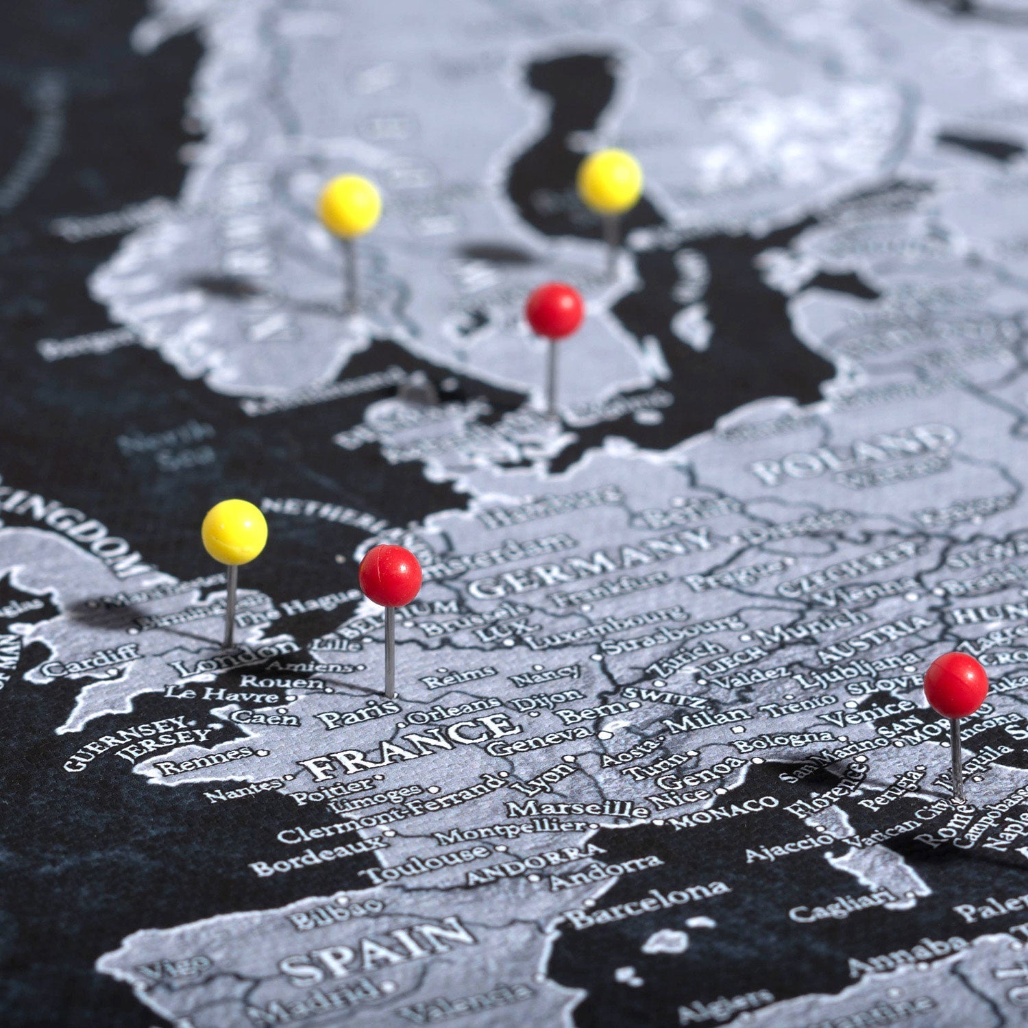 Push Pin USA Map (Pin Board) - The Night Voyager - Essentials Collection Conquest Maps LLC