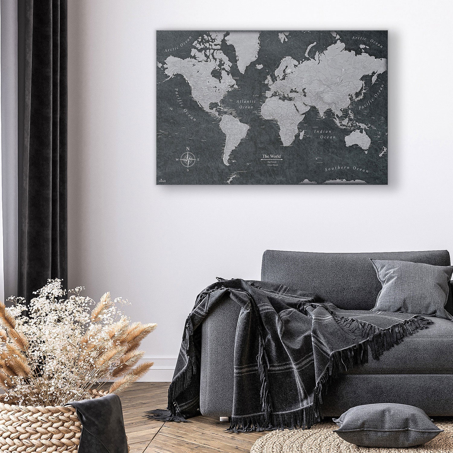 Push Pin USA Map (Pin Board) - The Night Voyager - Essentials Collection Conquest Maps LLC