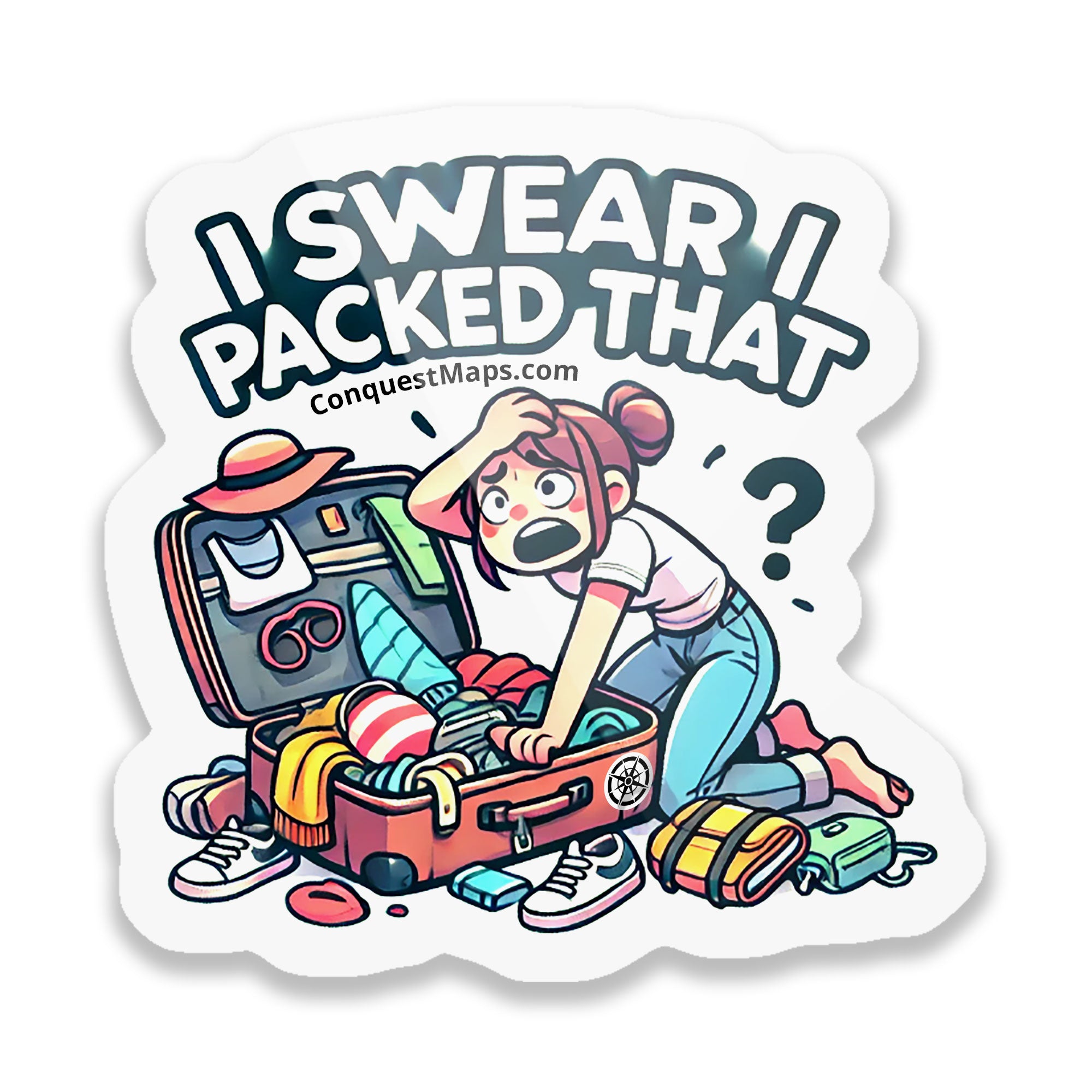 "I Swear I Packed That" Travel Personality Sticker