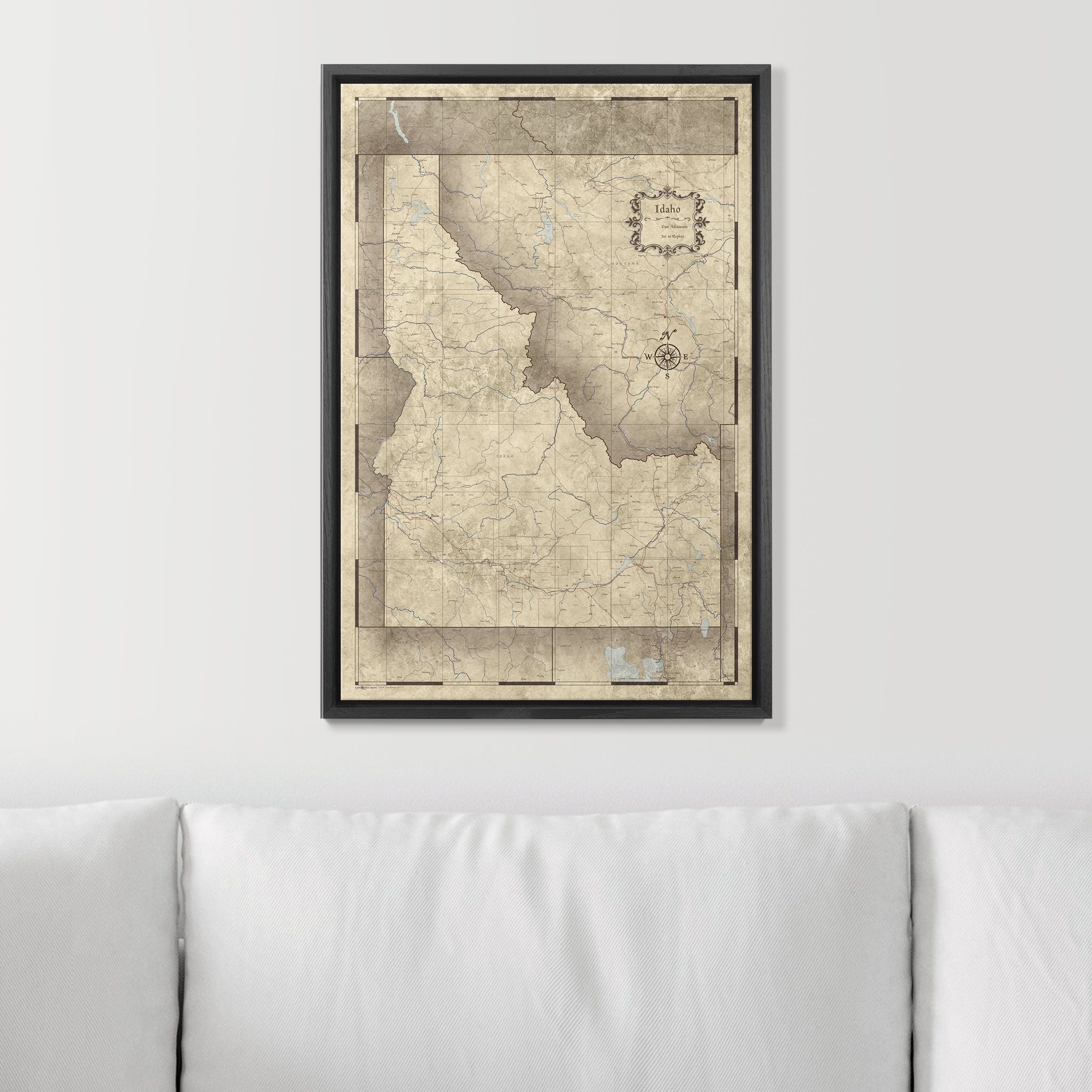 Push Pin Idaho Map (Pin Board) - Rustic Vintage CM Pin Board
