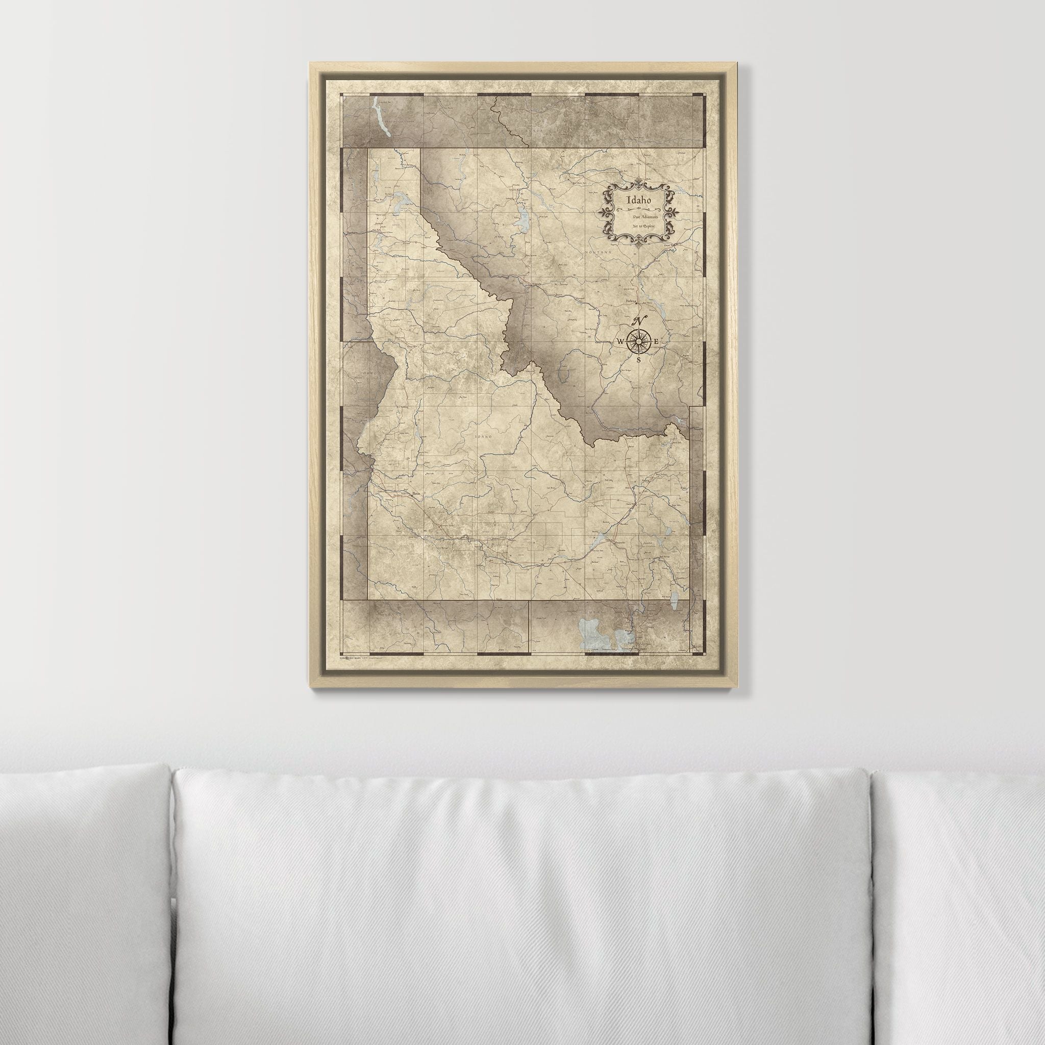 Push Pin Idaho Map (Pin Board) - Rustic Vintage CM Pin Board
