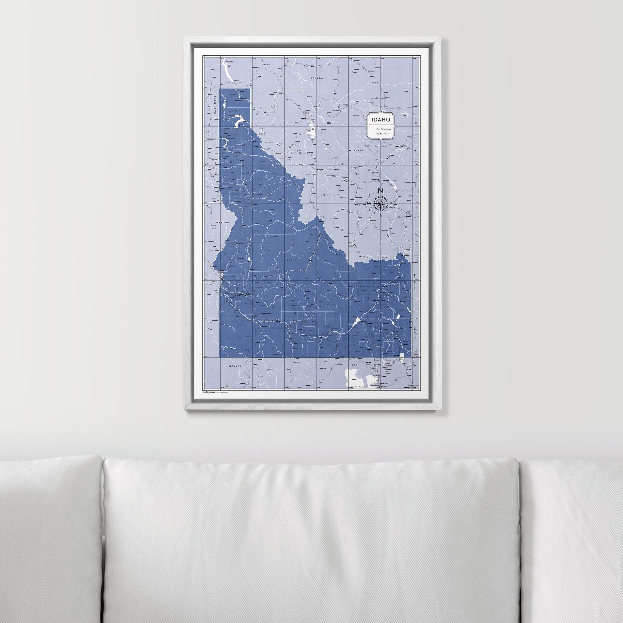 Push Pin Idaho Map (Pin Board) - Navy Color Splash CM Pin Board