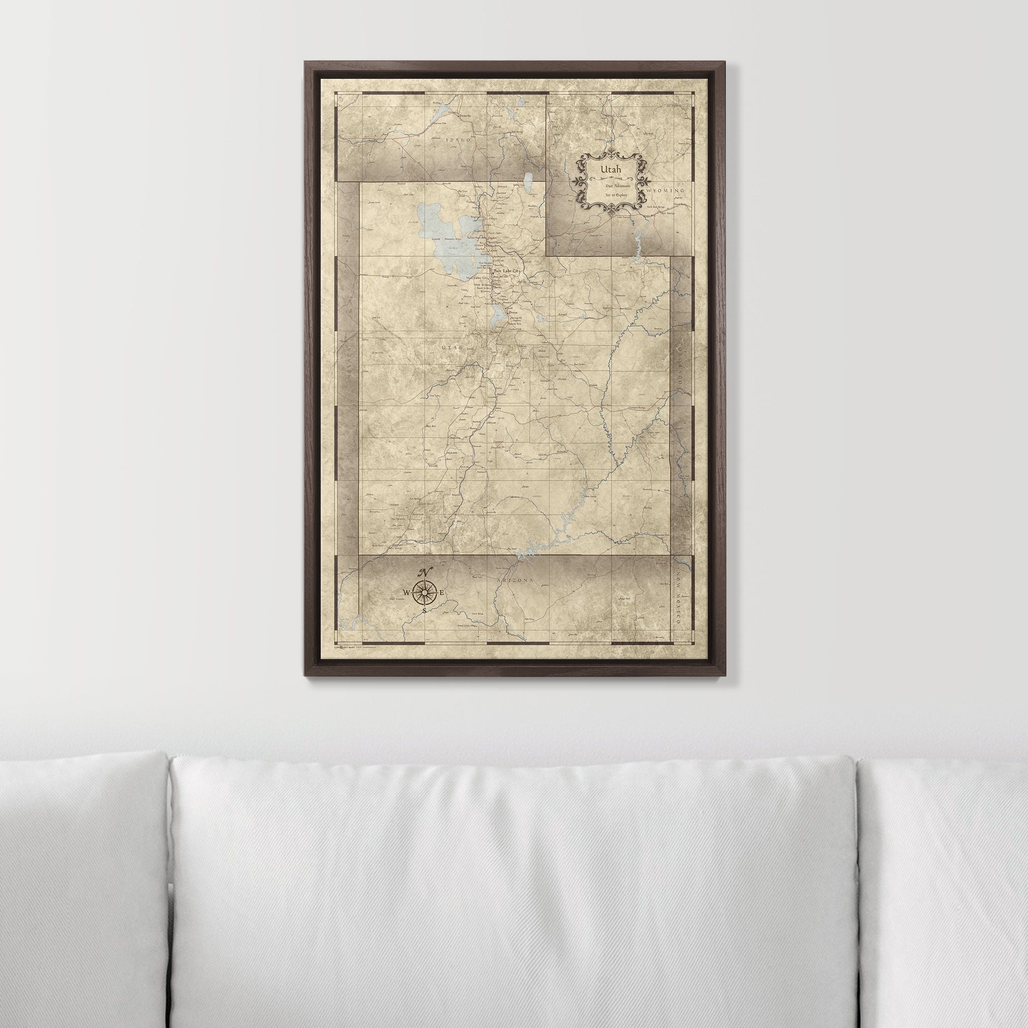 Push Pin Utah Map (Pin Board) - Rustic Vintage CM Pin Board