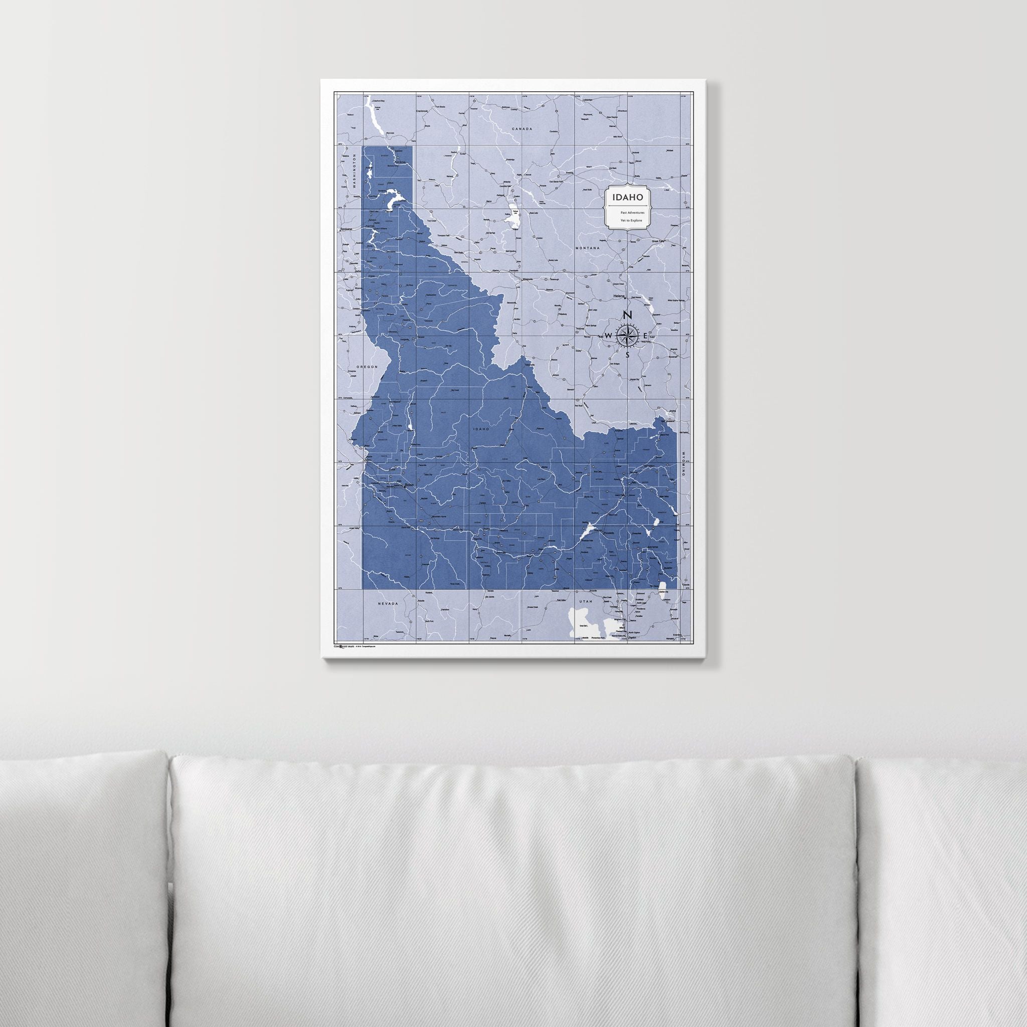 Push Pin Idaho Map (Pin Board) - Navy Color Splash CM Pin Board