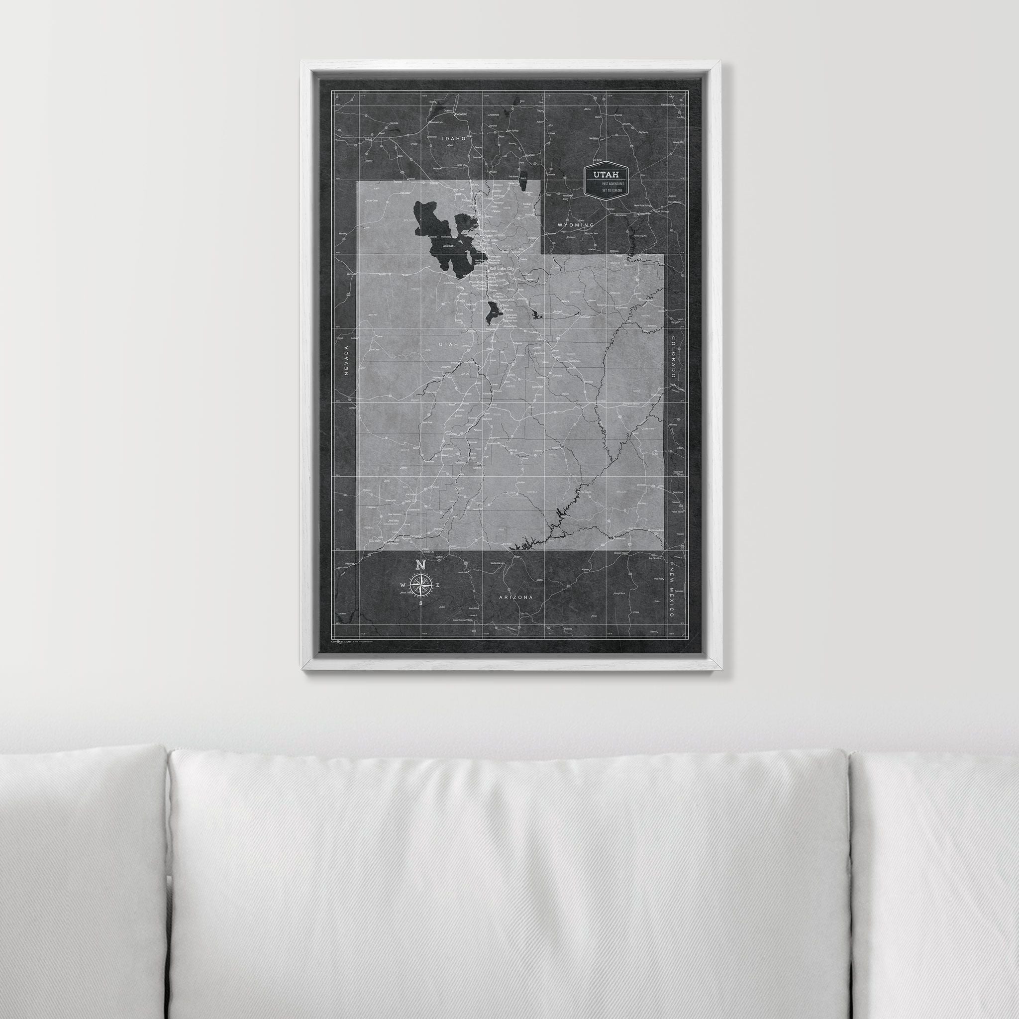 Push Pin Utah Map (Pin Board) - Modern Slate CM Pin Board