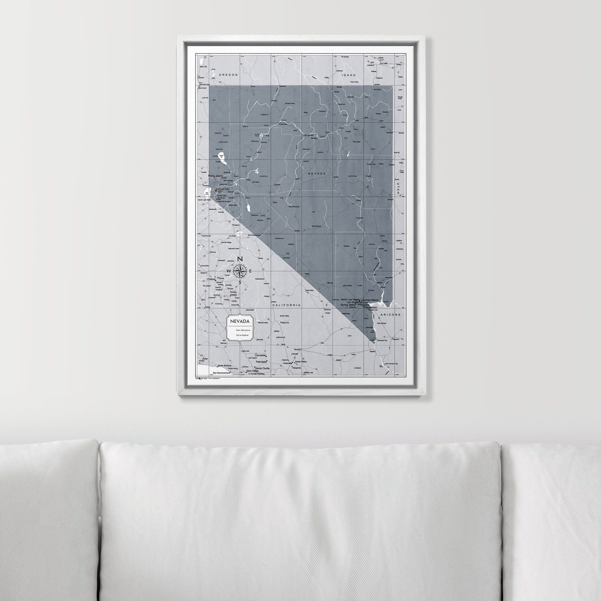 Push Pin Nevada Map (Pin Board) - Dark Gray Color Splash CM Pin Board