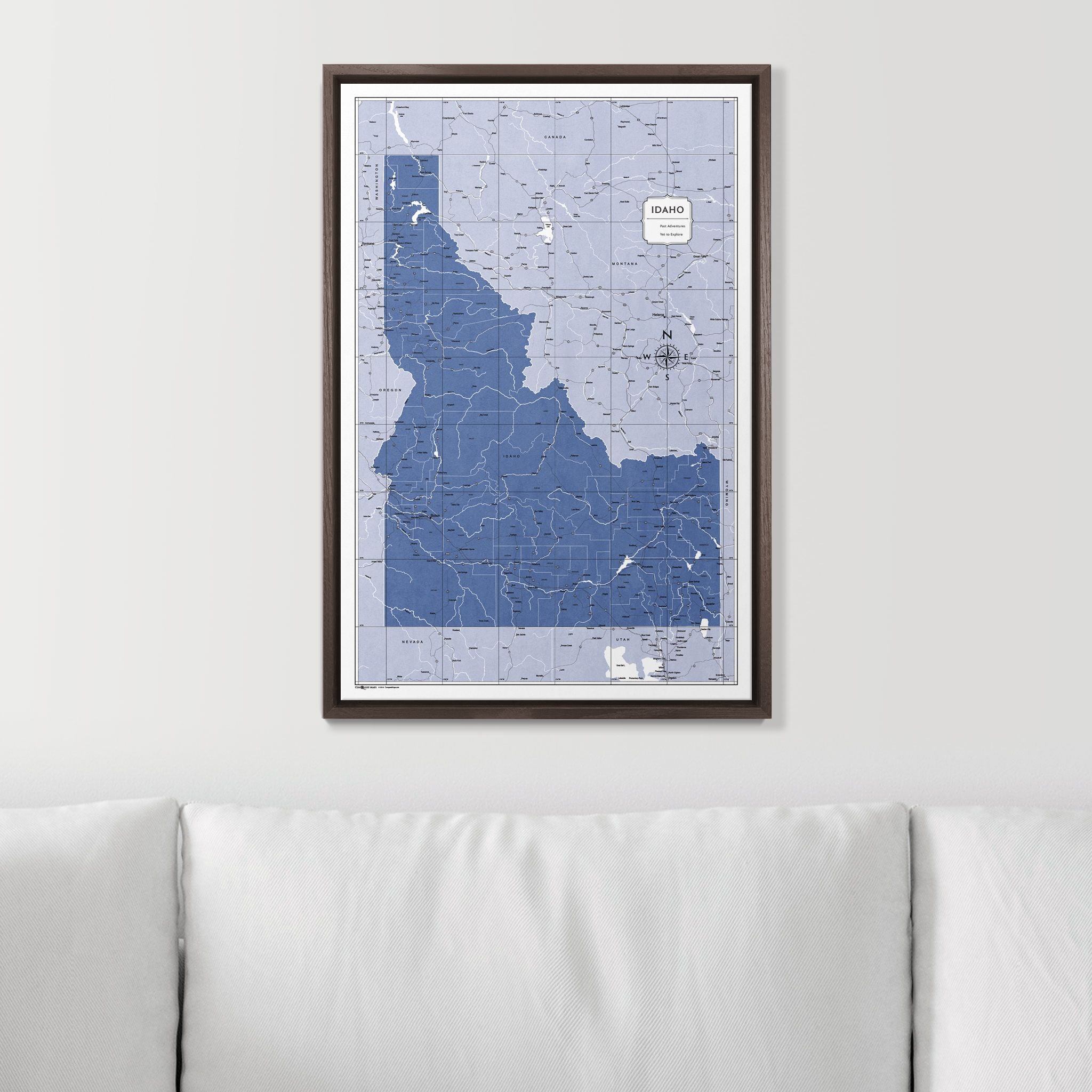 Push Pin Idaho Map (Pin Board) - Navy Color Splash CM Pin Board