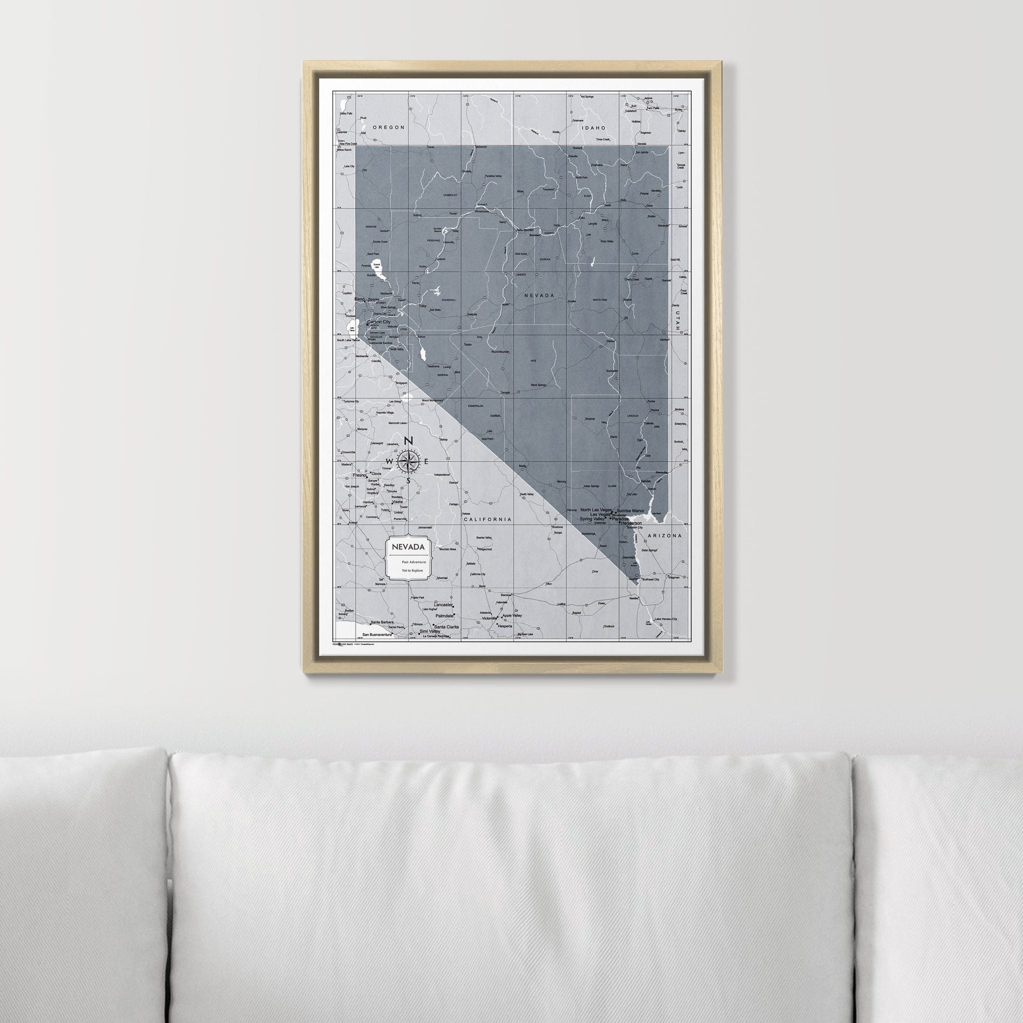 Push Pin Nevada Map (Pin Board) - Dark Gray Color Splash CM Pin Board