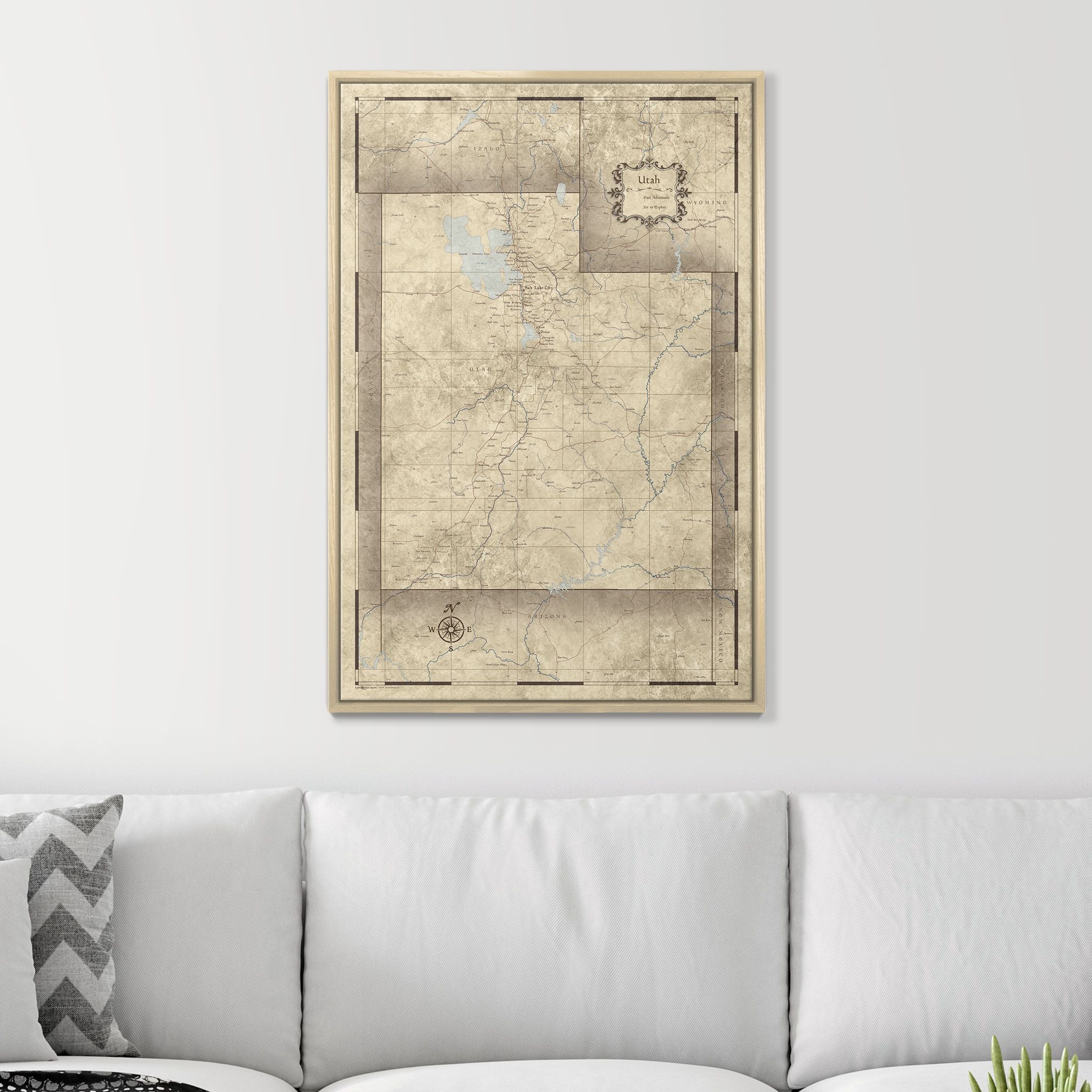 Push Pin Utah Map (Pin Board) - Rustic Vintage CM Pin Board