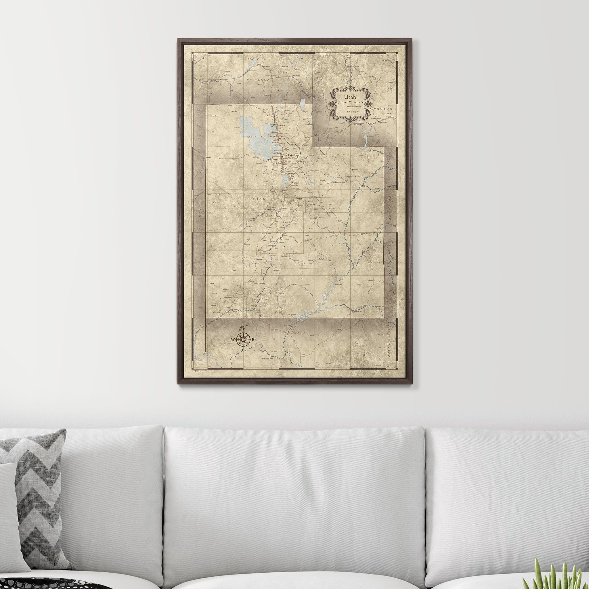 Push Pin Utah Map (Pin Board) - Rustic Vintage CM Pin Board