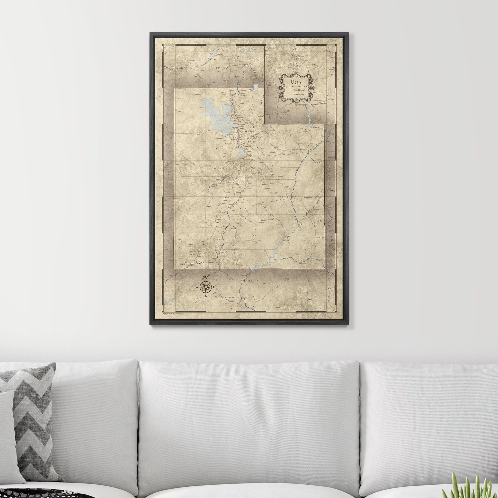 Push Pin Utah Map (Pin Board) - Rustic Vintage CM Pin Board