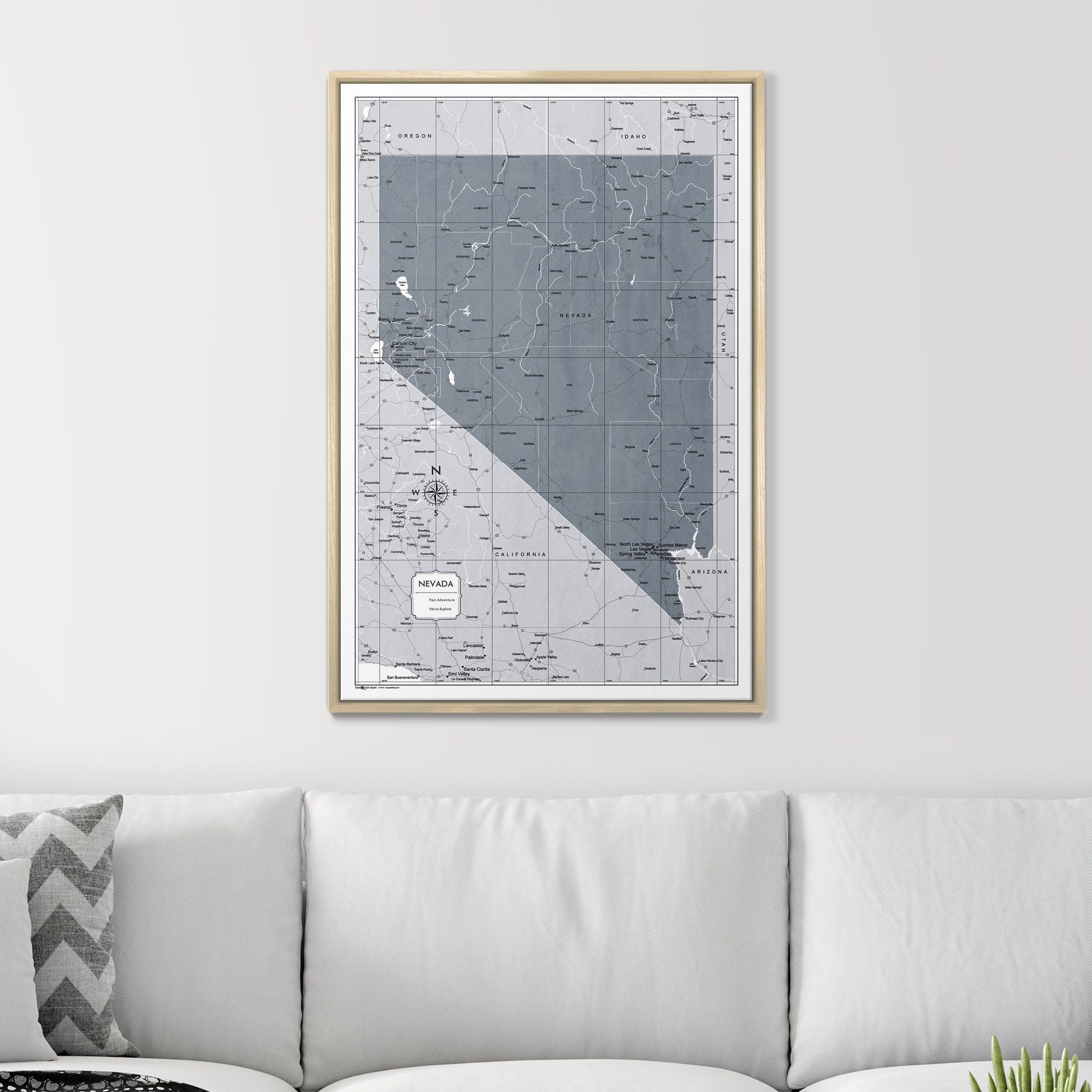 Push Pin Nevada Map (Pin Board) - Dark Gray Color Splash CM Pin Board