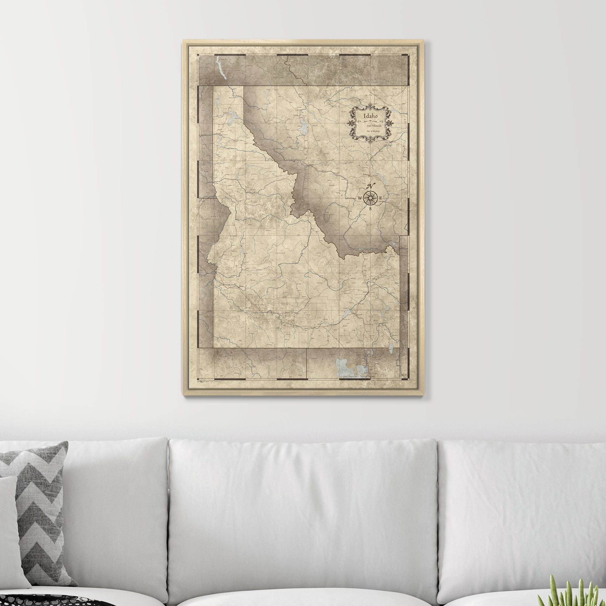 Push Pin Idaho Map (Pin Board) - Rustic Vintage CM Pin Board