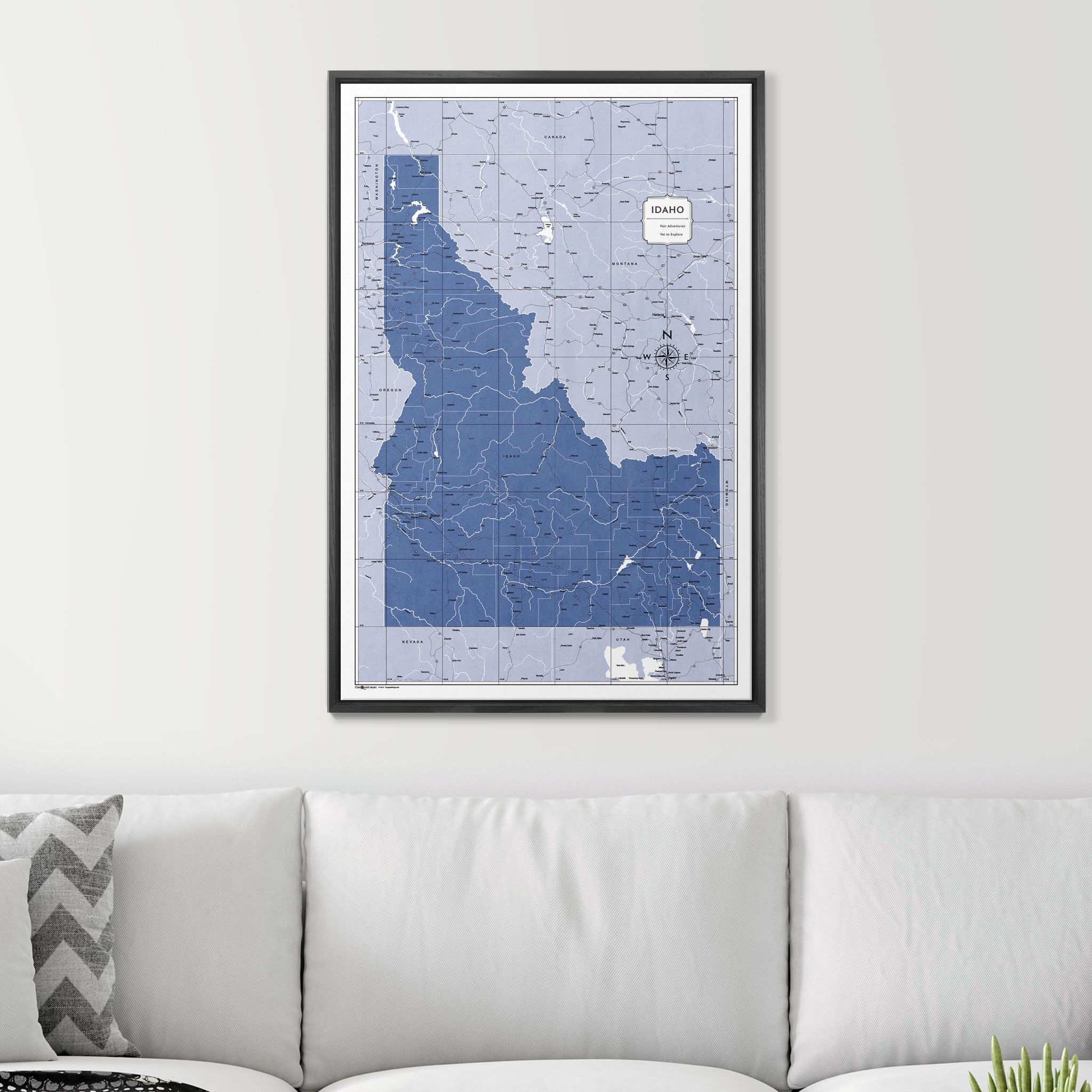 Push Pin Idaho Map (Pin Board) - Navy Color Splash CM Pin Board