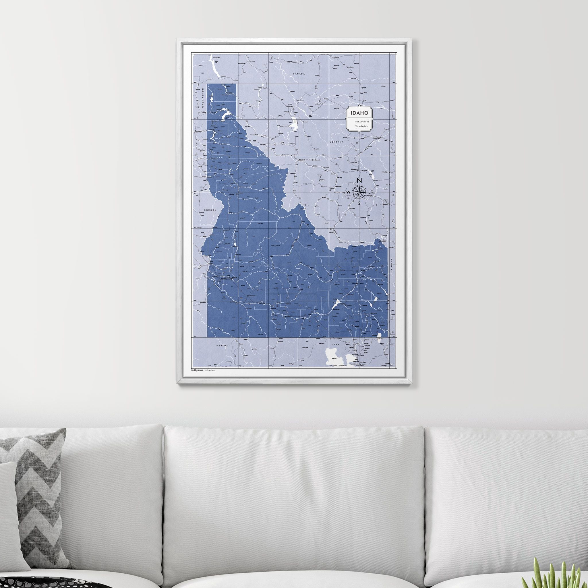 Push Pin Idaho Map (Pin Board) - Navy Color Splash CM Pin Board