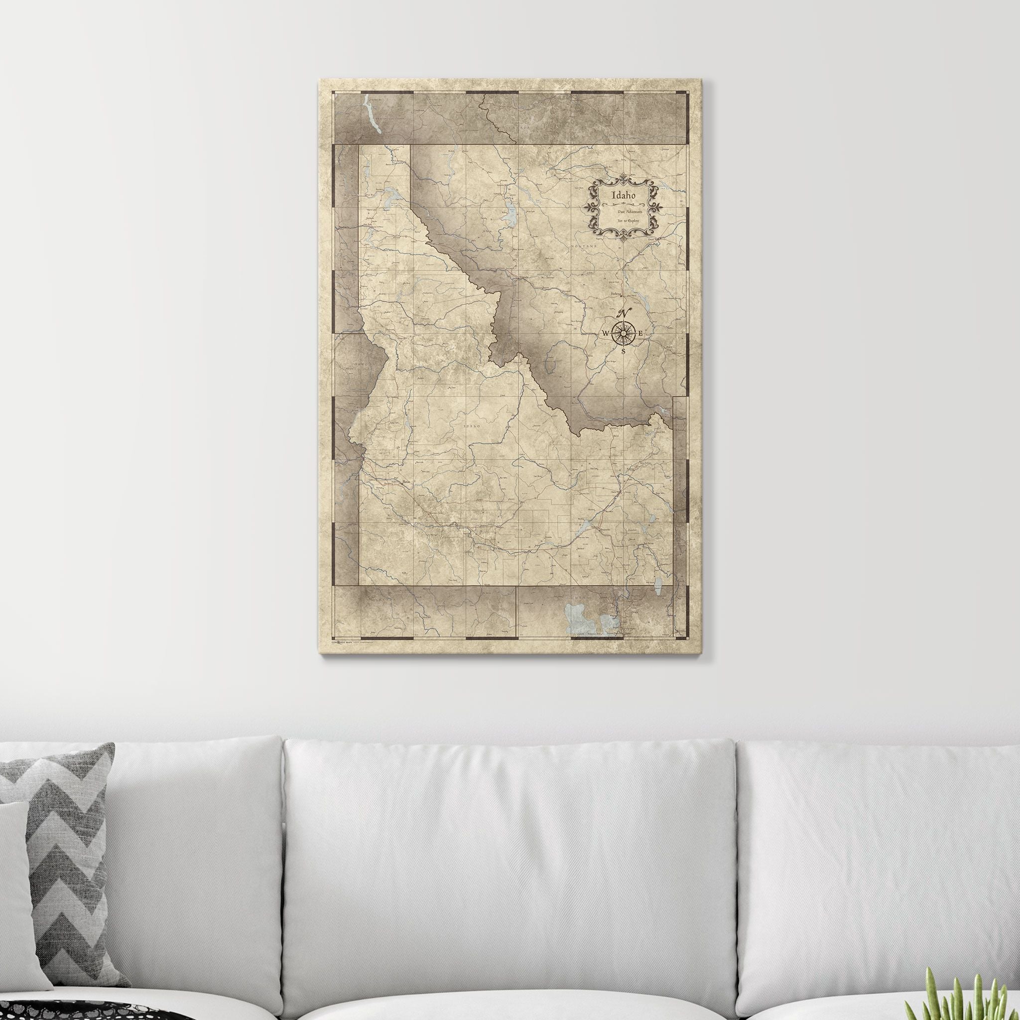 Push Pin Idaho Map (Pin Board) - Rustic Vintage CM Pin Board