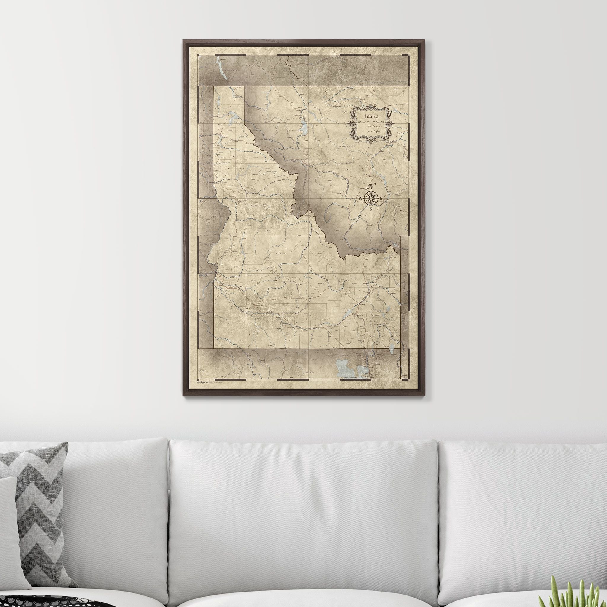 Push Pin Idaho Map (Pin Board) - Rustic Vintage CM Pin Board