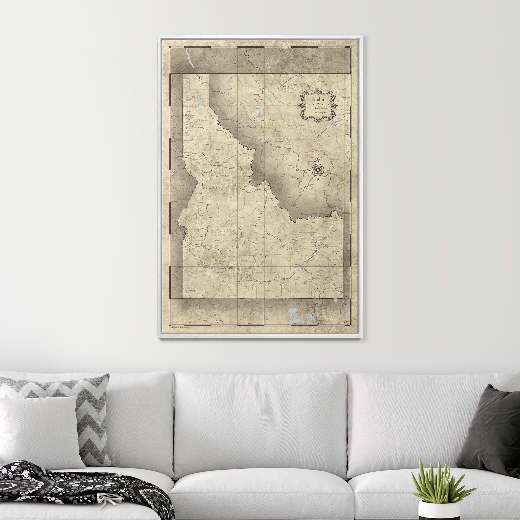 Push Pin Idaho Map (Pin Board) - Rustic Vintage CM Pin Board