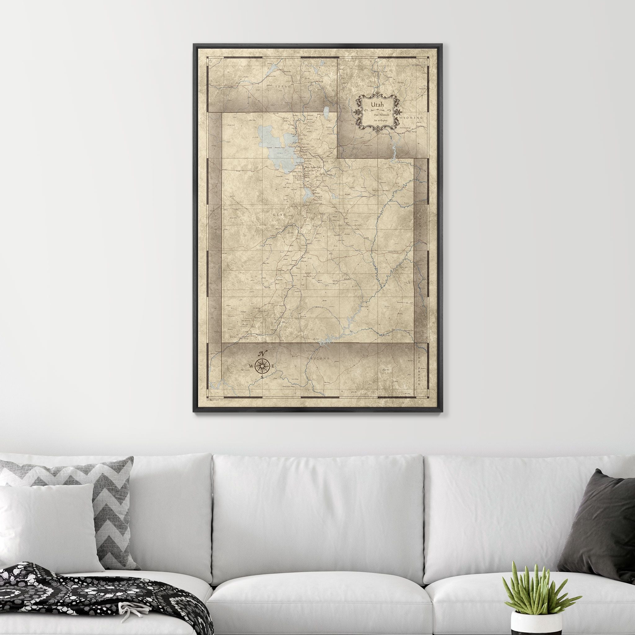 Push Pin Utah Map (Pin Board) - Rustic Vintage CM Pin Board