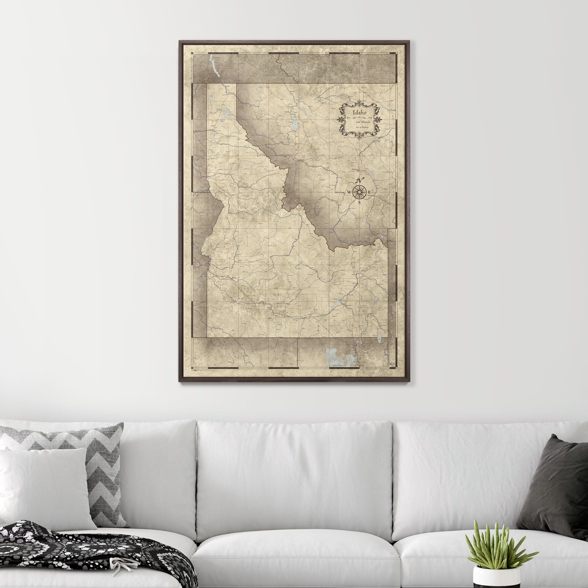 Push Pin Idaho Map (Pin Board) - Rustic Vintage CM Pin Board
