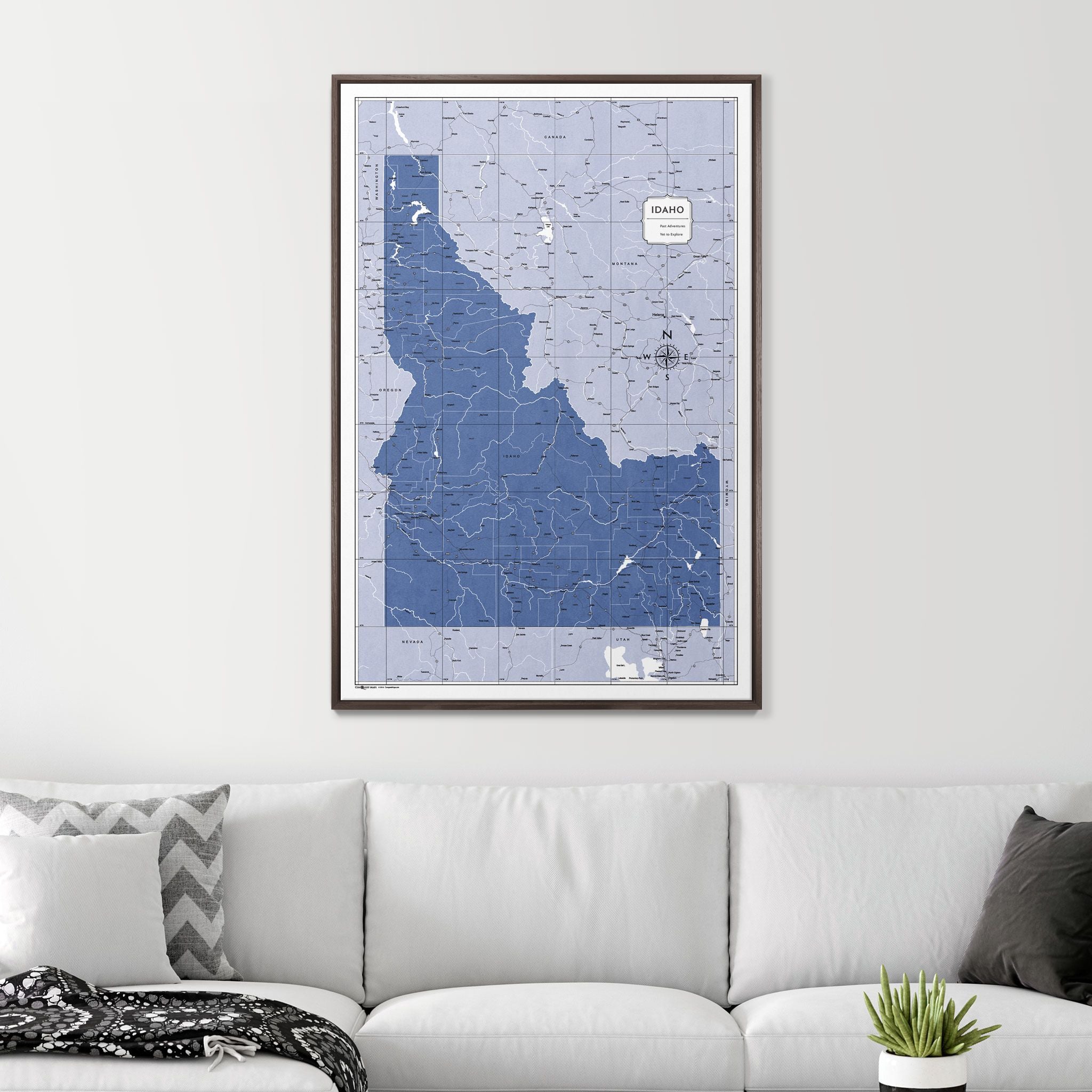 Push Pin Idaho Map (Pin Board) - Navy Color Splash CM Pin Board