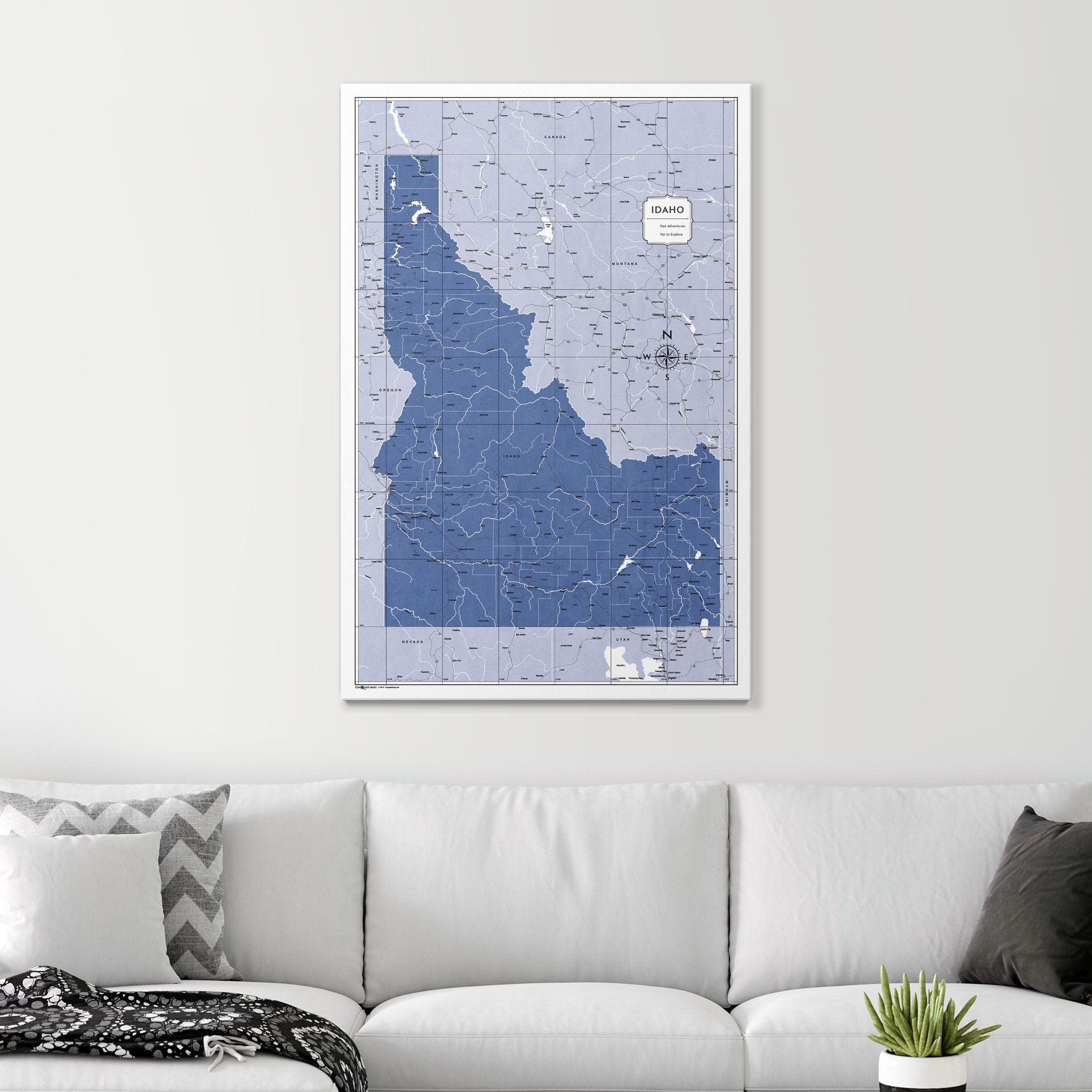 Push Pin Idaho Map (Pin Board) - Navy Color Splash CM Pin Board