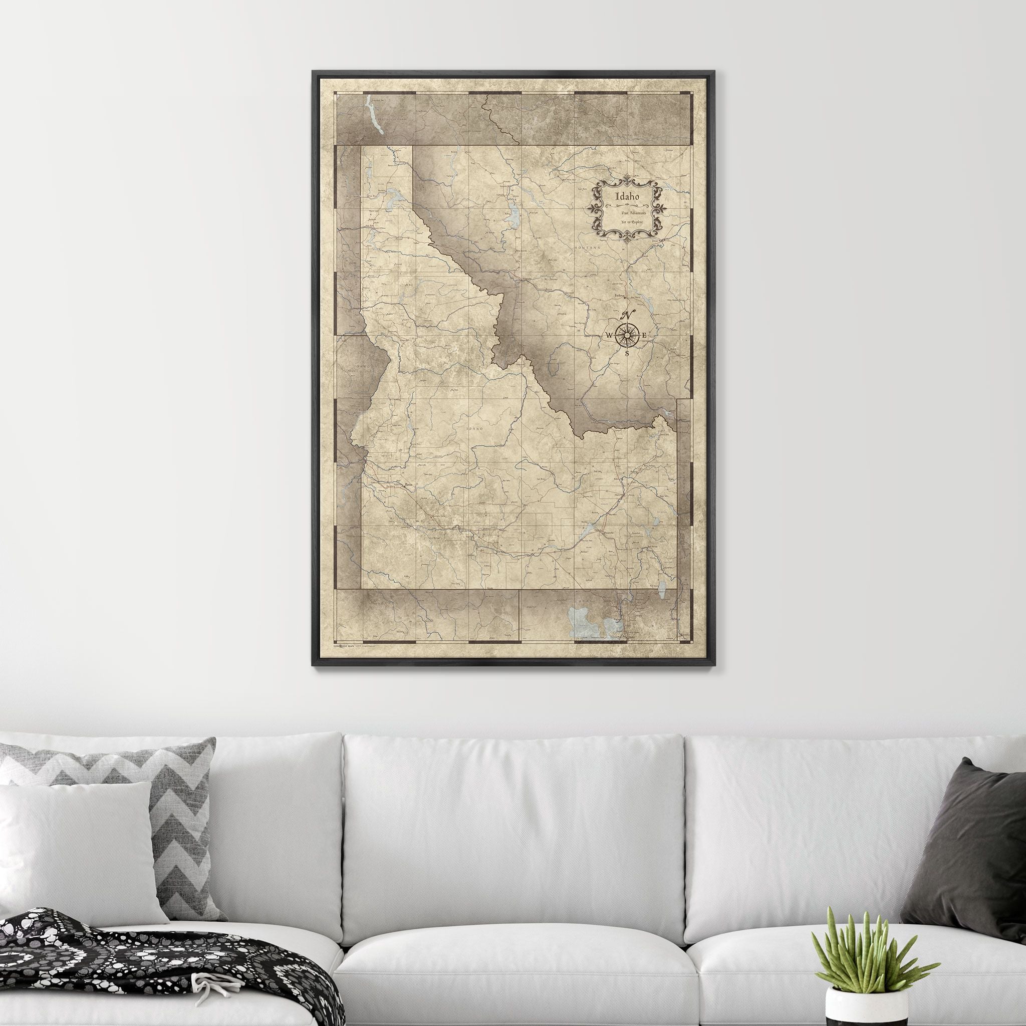 Push Pin Idaho Map (Pin Board) - Rustic Vintage CM Pin Board