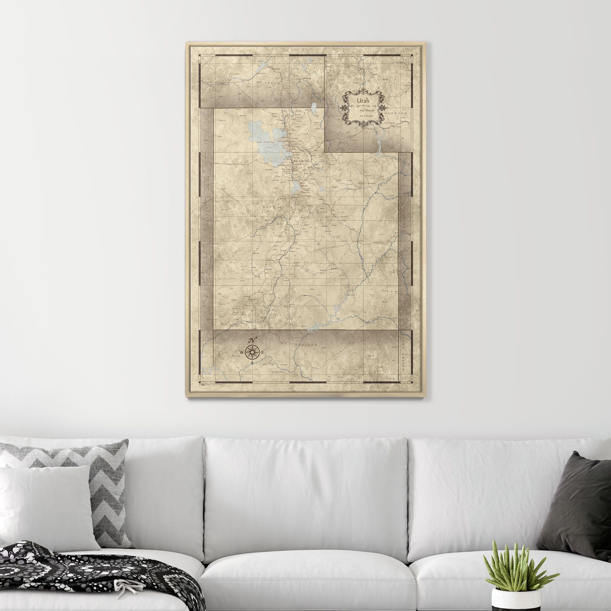Push Pin Utah Map (Pin Board) - Rustic Vintage CM Pin Board